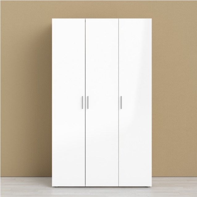 Pepe Wardrobe - 3 Door - Oak and White Gloss