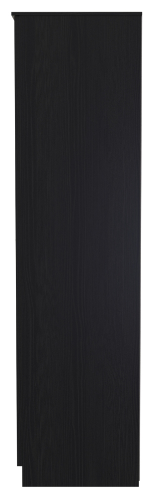 Rattan and Black Ash Wardrobe - 2 Door - Plain - Tall