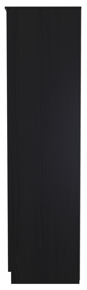 Rattan and Black Ash Wardrobe - 2 Door - Plain