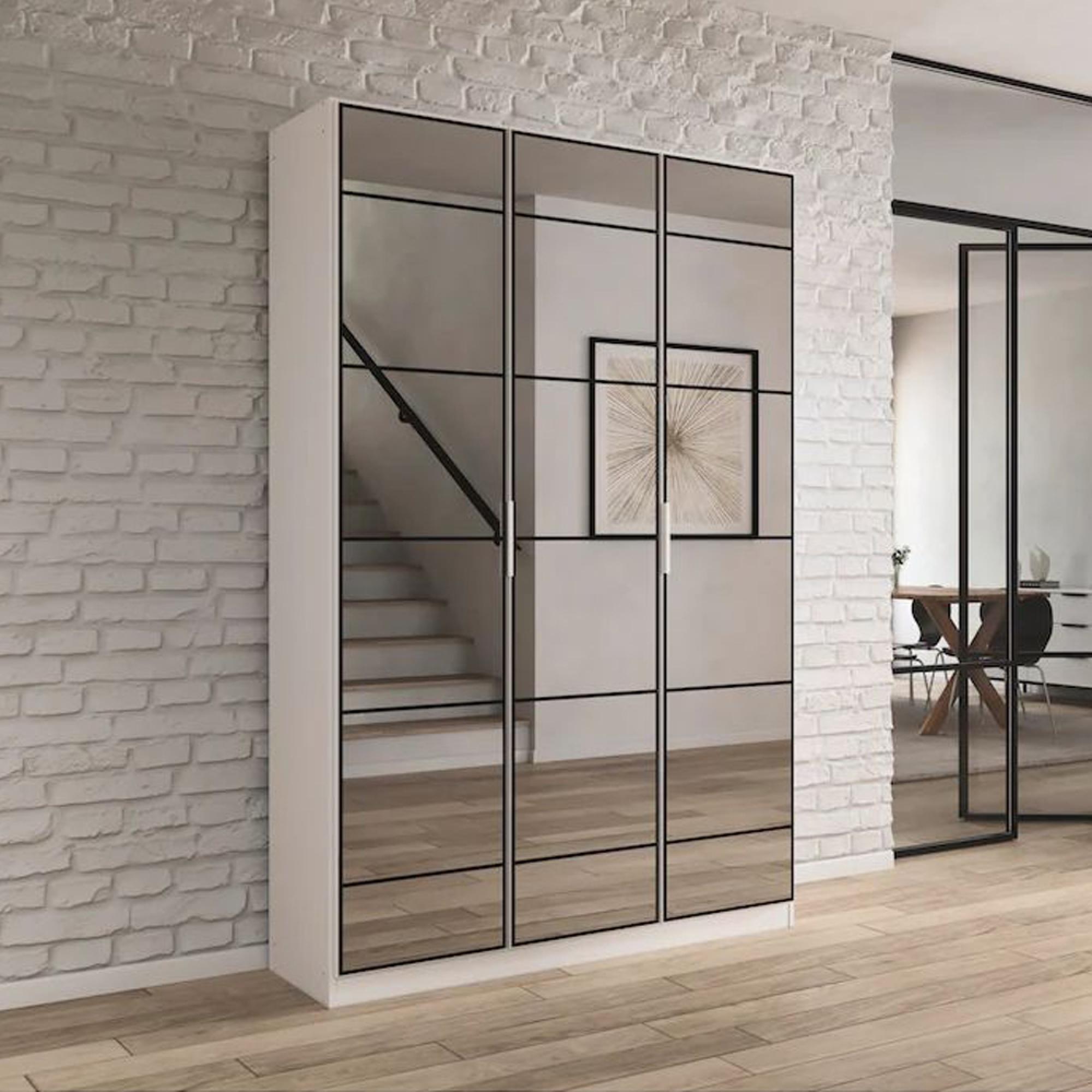 Rauch Acero 136cm 3 Door Mirrored Wardrobe - Alpine White