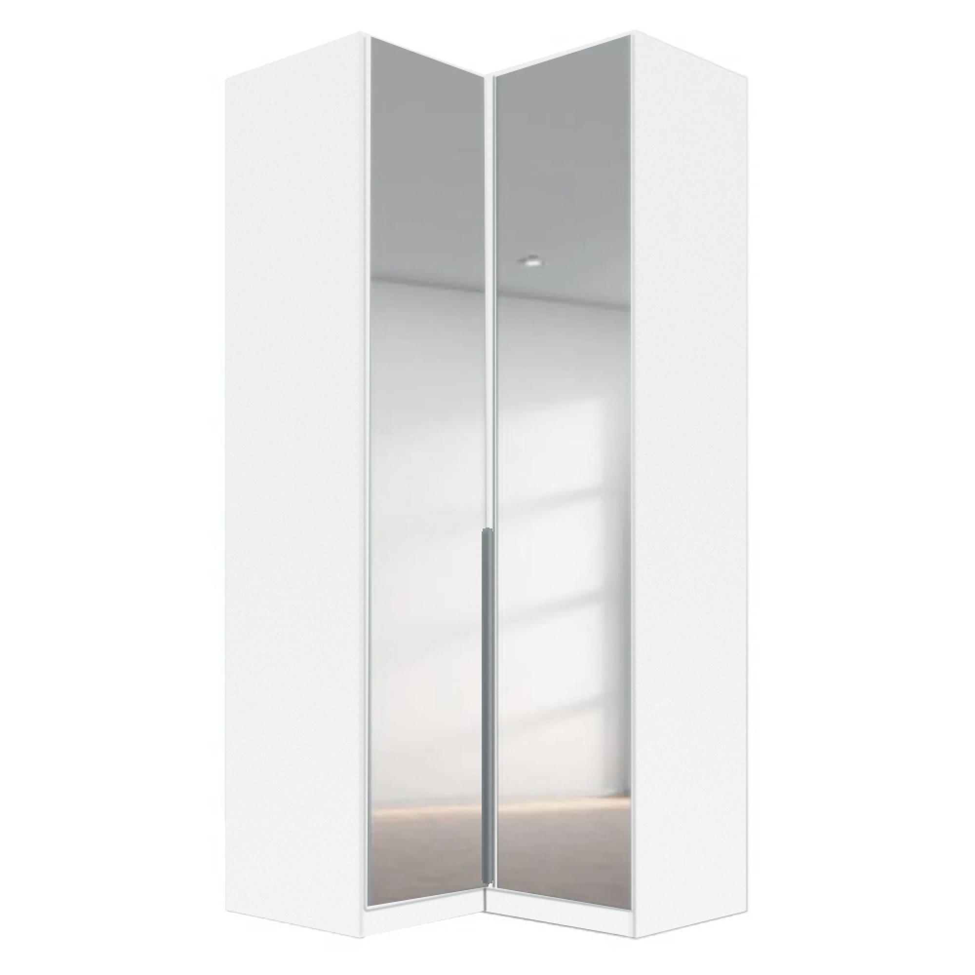 Rauch Alabama 100cm 2 Door Corner Mirrored Wardrobe - Alpine White