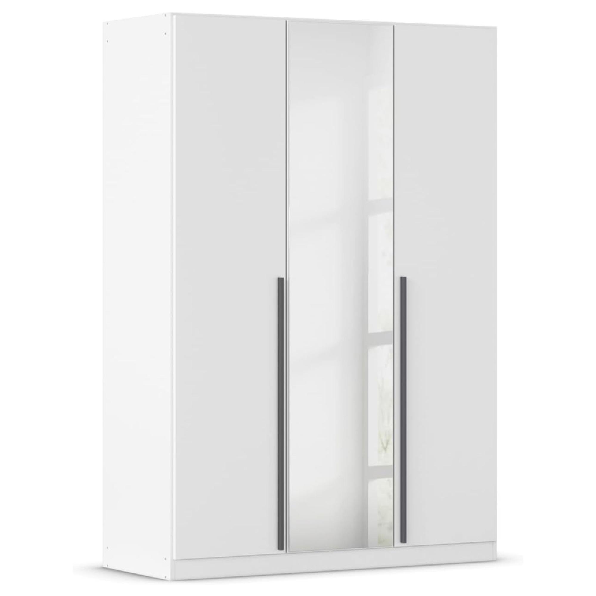 Rauch Alba 136cm 3 Door Mirror Wardrobe - White Gloss