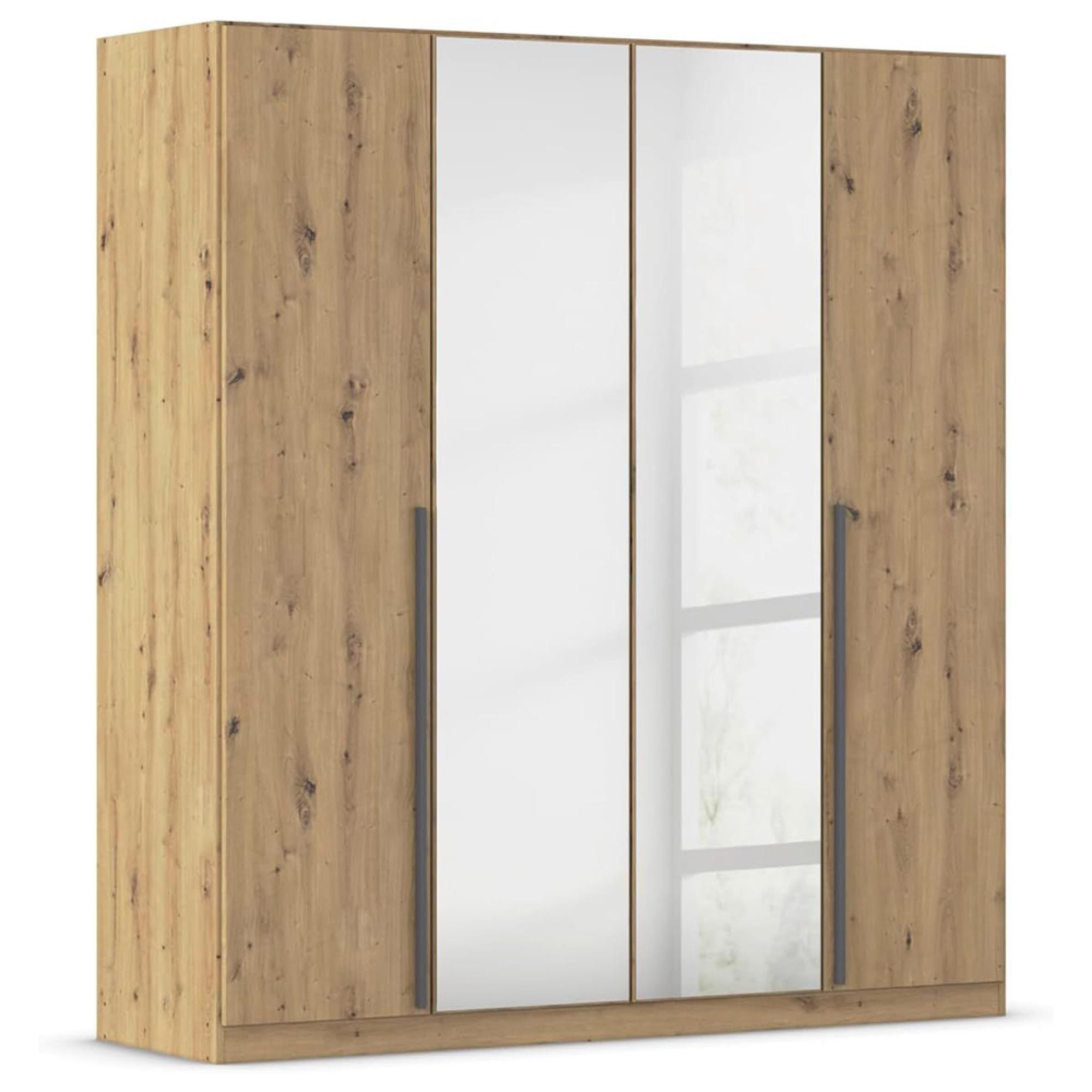 Rauch Alba 181cm 4 Door Mirror Wardrobe - Artisan Oak