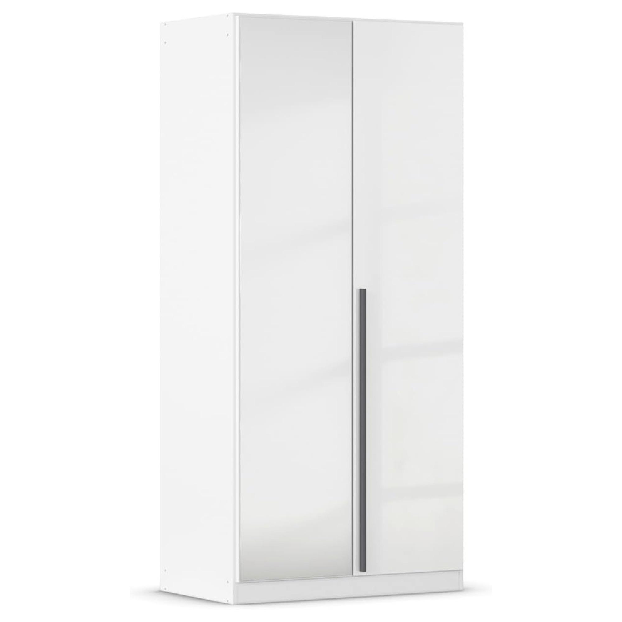 Rauch Alba 91cm 2 Door Mirror Wardrobe - White Gloss