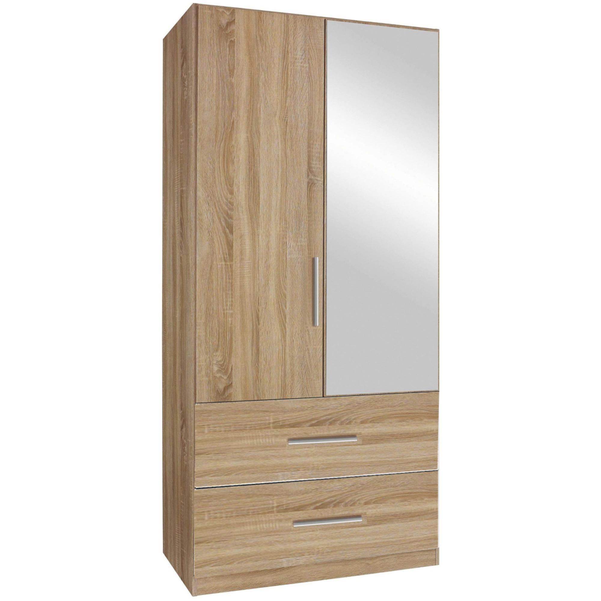 Rauch Alvor 91cm 2 Door Combi Wardrobe - Sonoma Oak