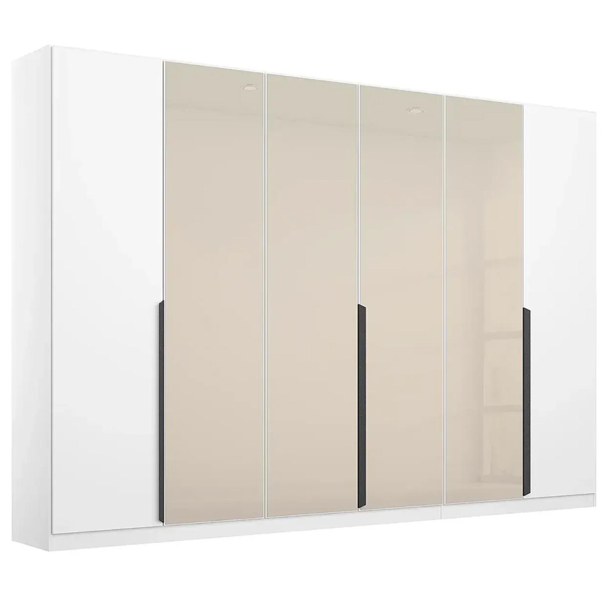 Rauch Artemis 271cm 6 Door Wardrobe - Alpine White and Champagne Glass