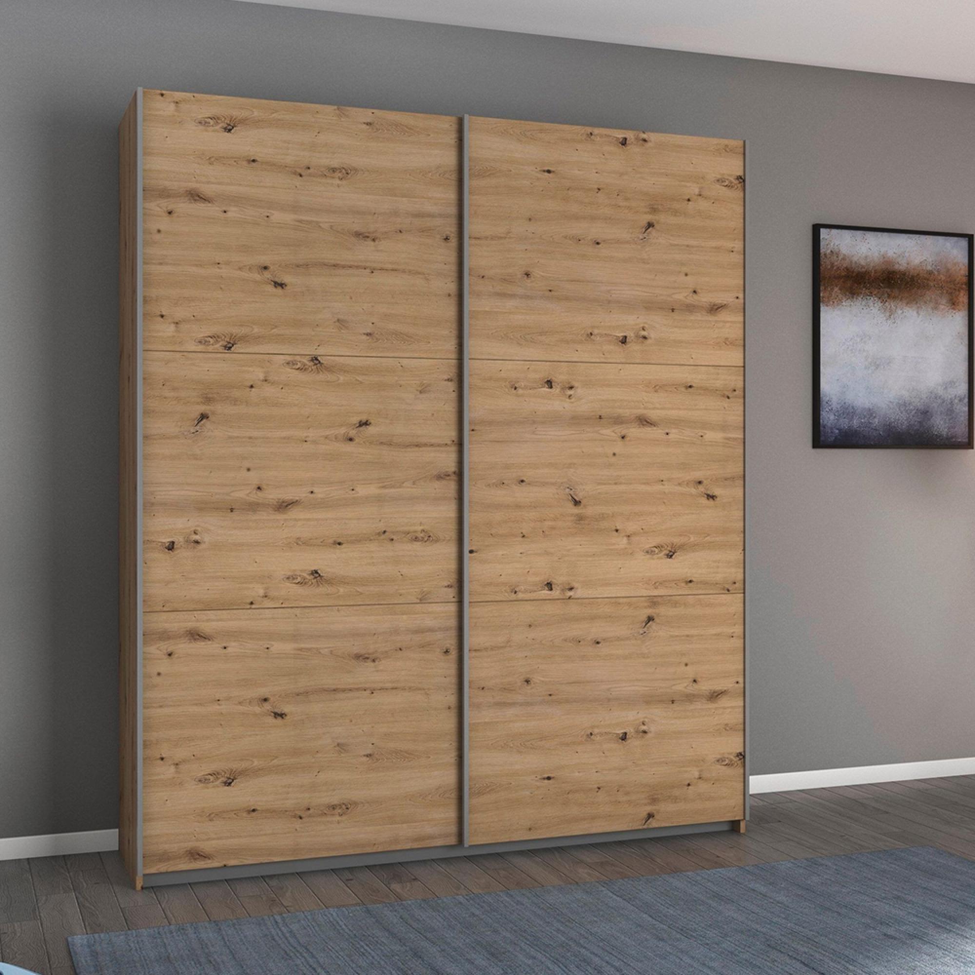 Rauch Aurelio 175cm Artisan Oak 2 Door Sliding Wardrobe