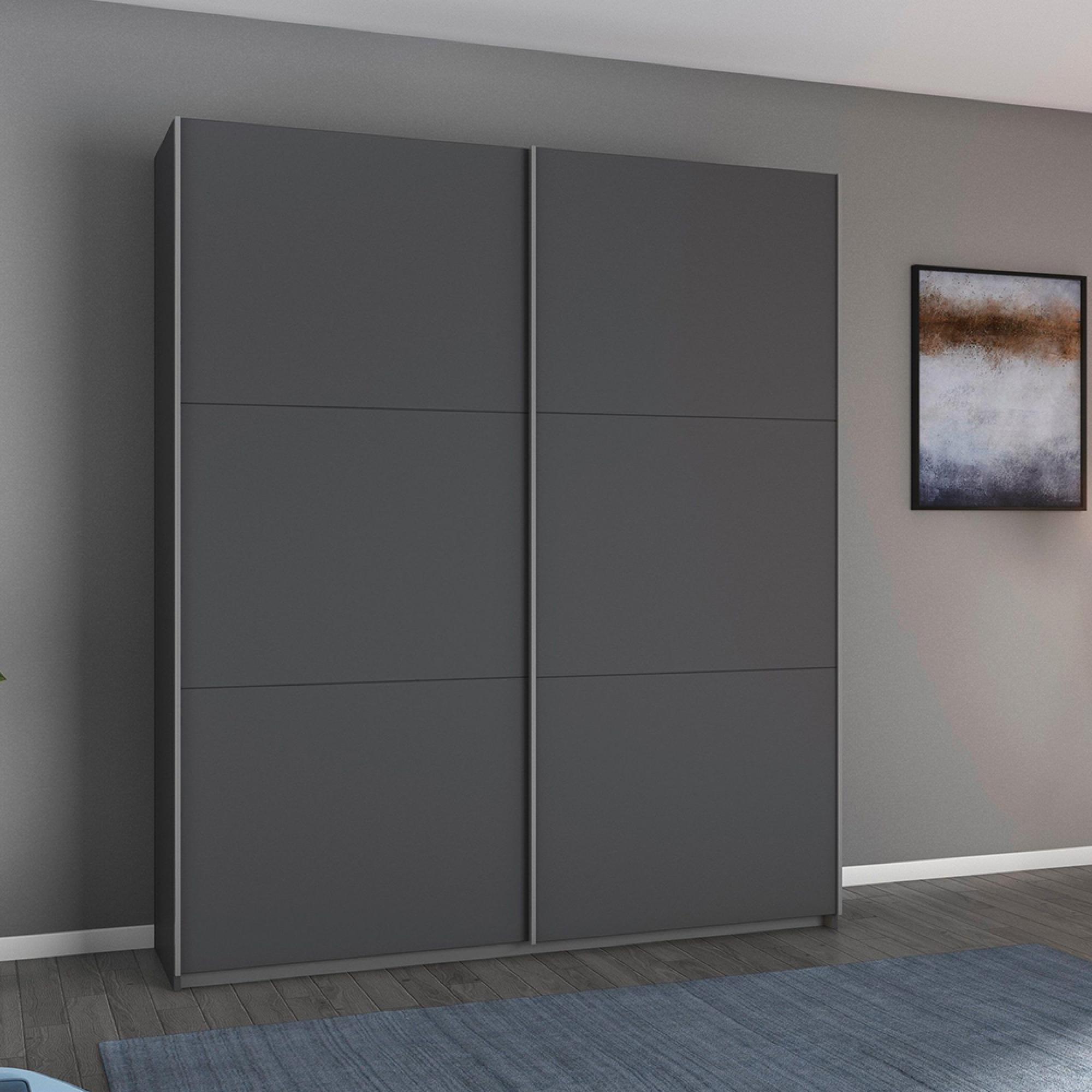 Rauch Aurelio 175cm Metallic Grey 2 Door Sliding Wardrobe