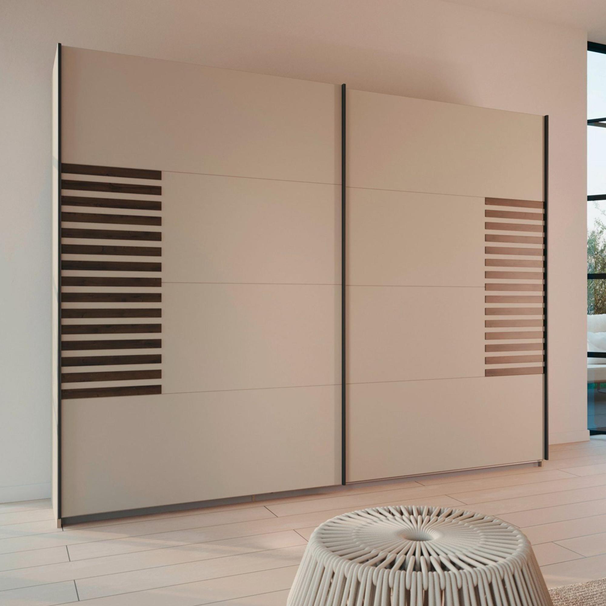 Rauch Barea 271cm 2 Door Sliding Wardrobe - Champagne and Atlantic Dark Oak