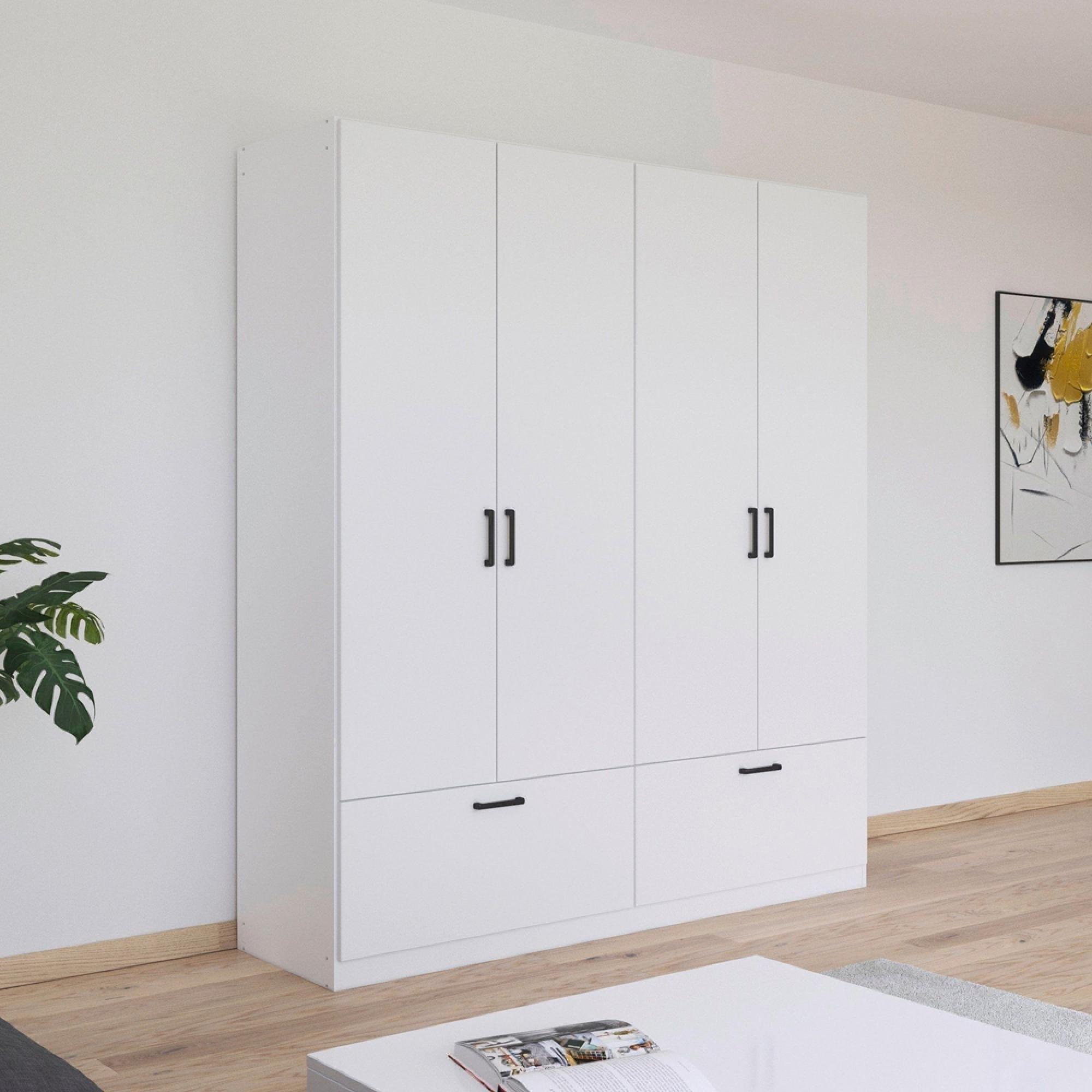 Rauch Bari 181cm 4 Door Wardrobe with Drawers - Alpine White