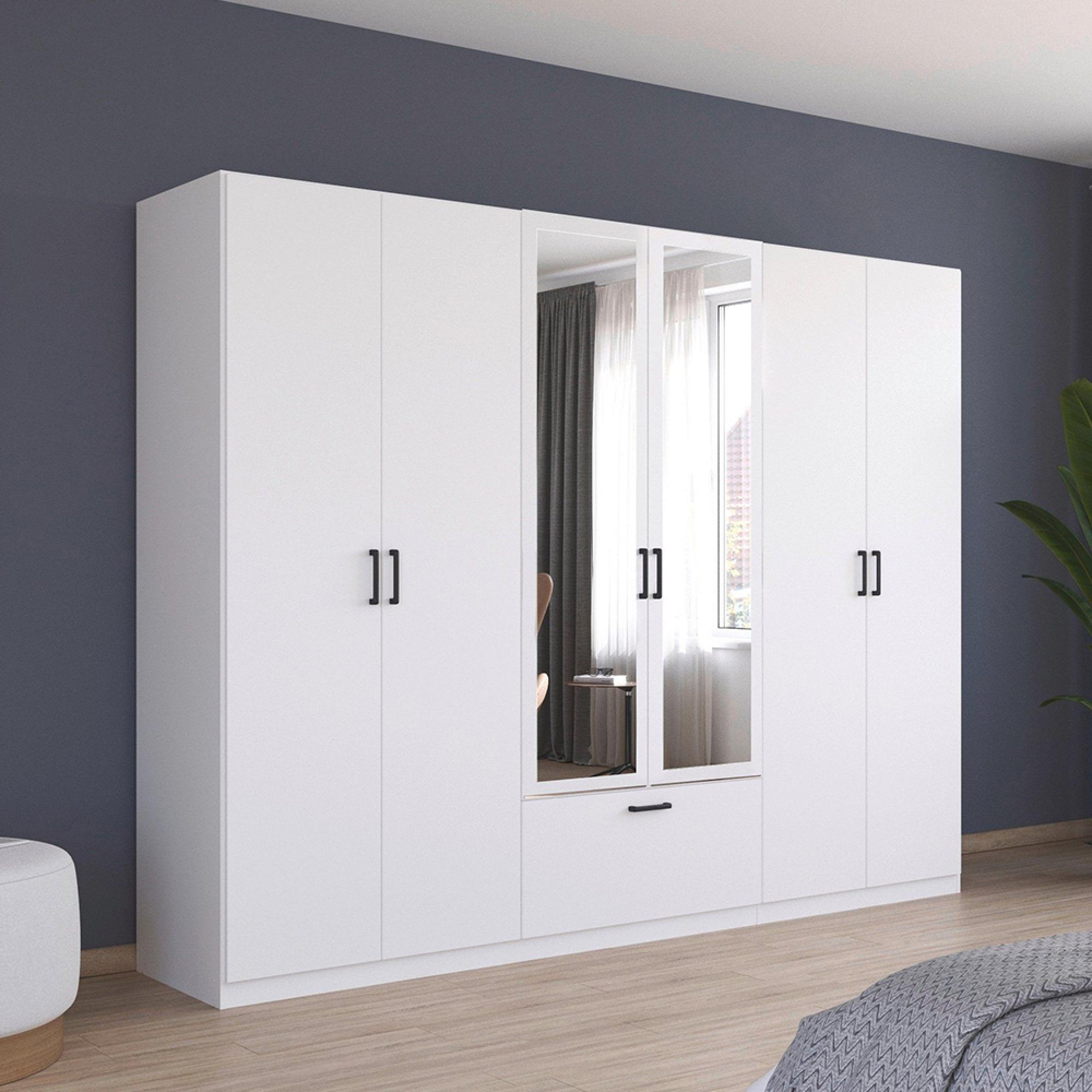 Rauch Bari 271cm 6 Door Combi Wardrobe - Alpine White