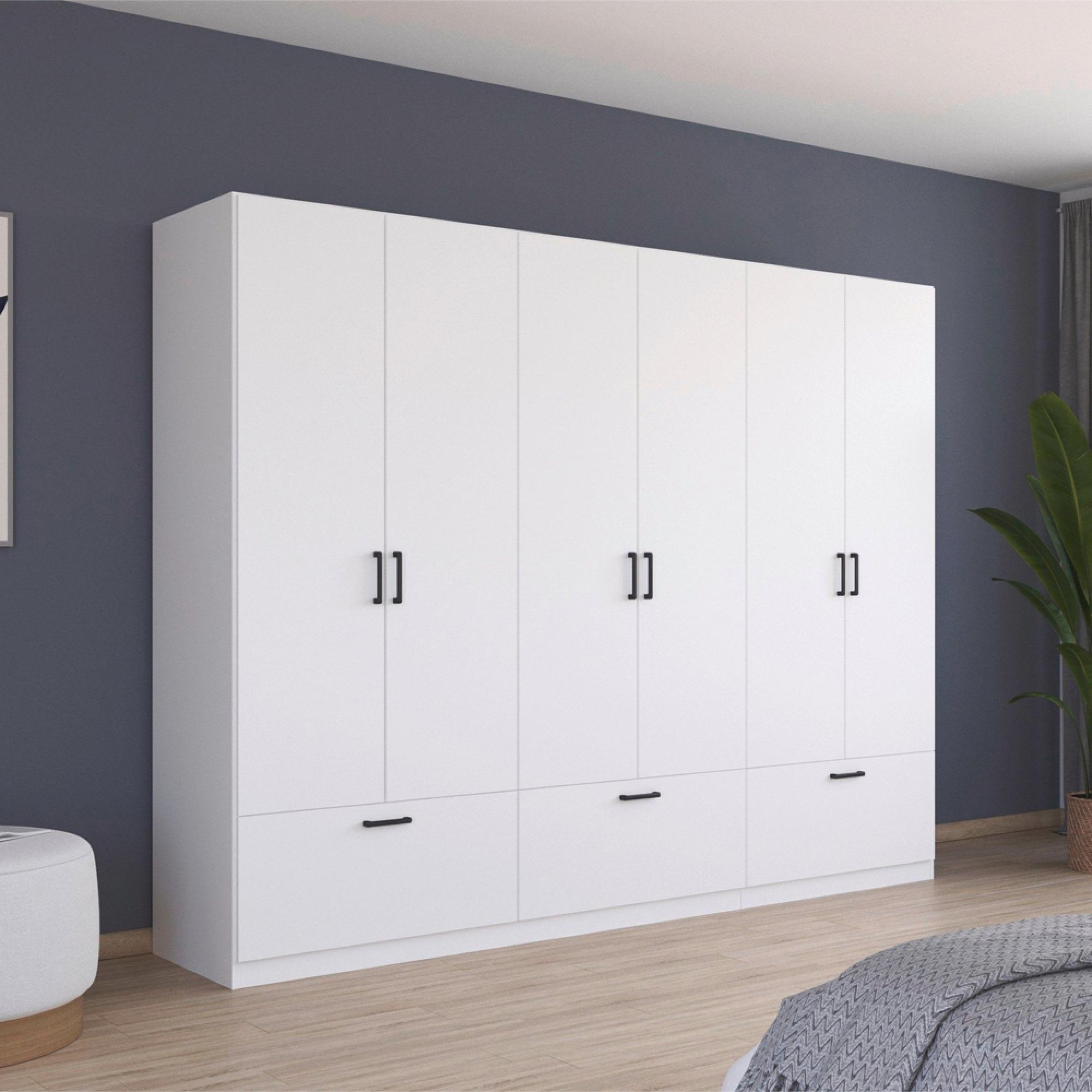 Rauch Bari 271cm 6 Door Wardrobe with Drawers - Alpine White