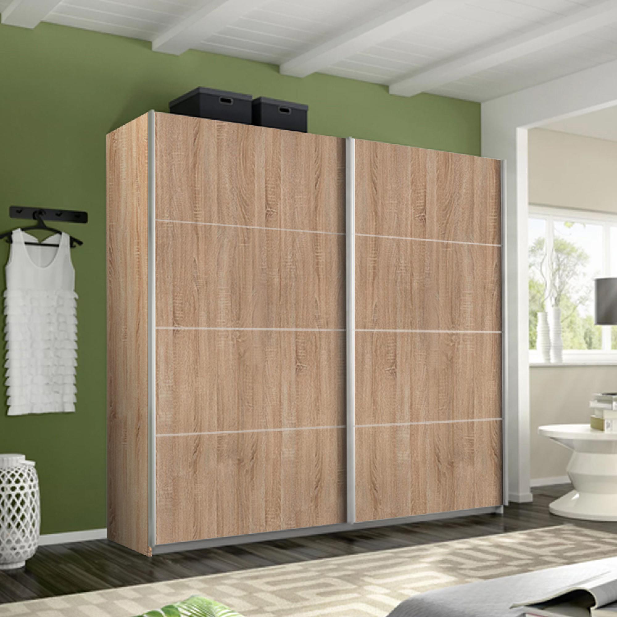 Rauch Belluno 226cm 2 Door Sliding Wardrobe - Sonoma Oak