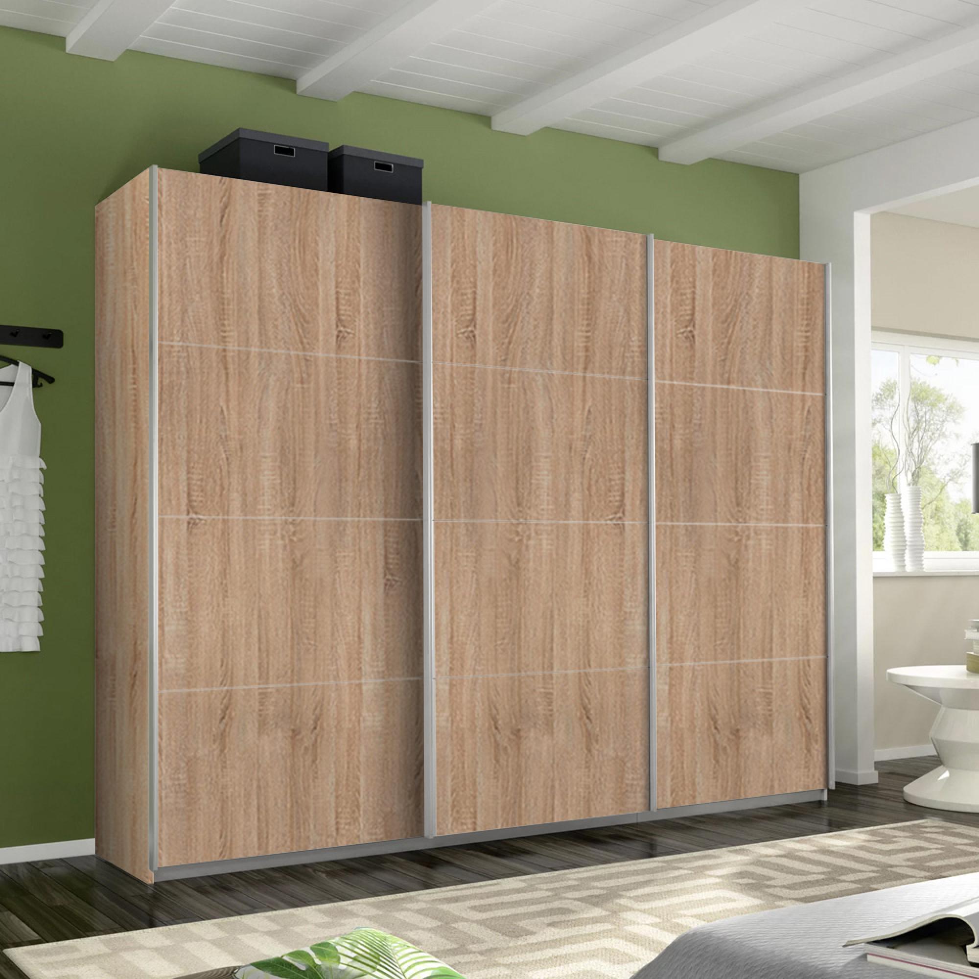 Rauch Belluno 271cm 3 Door Sliding Wardrobe - Sonoma Oak