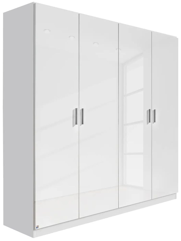 Rauch Celle 181cm White Gloss 4 Door Wardrobe