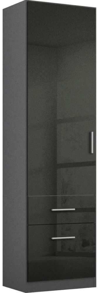 Rauch Celle 47cm Door Black Wardrobe - LH