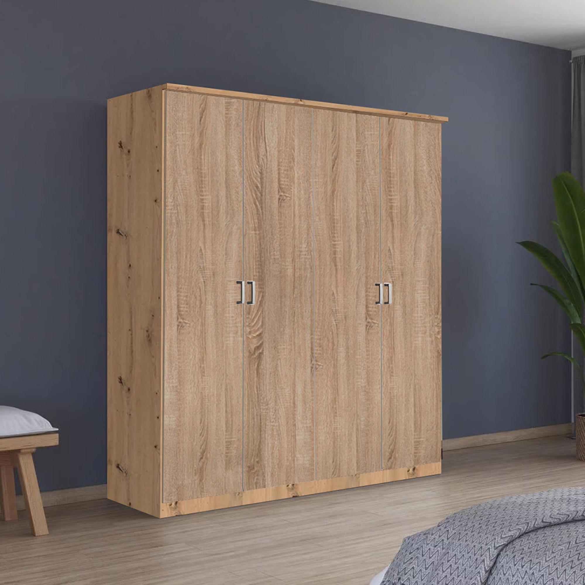 Celle Wardrobe - 181cm - 4 Door - Artisan Oak & Sonoma Oak