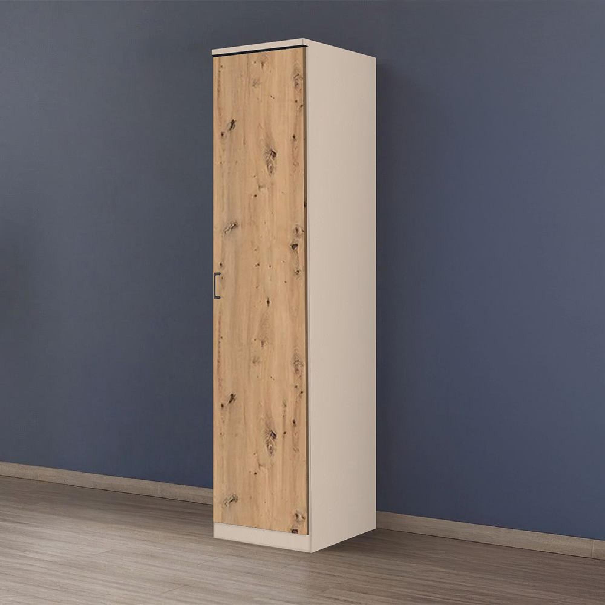 Rauch Celle Matt 47cm 1 RH Door Wardrobe - Champagne and Artisan Oak