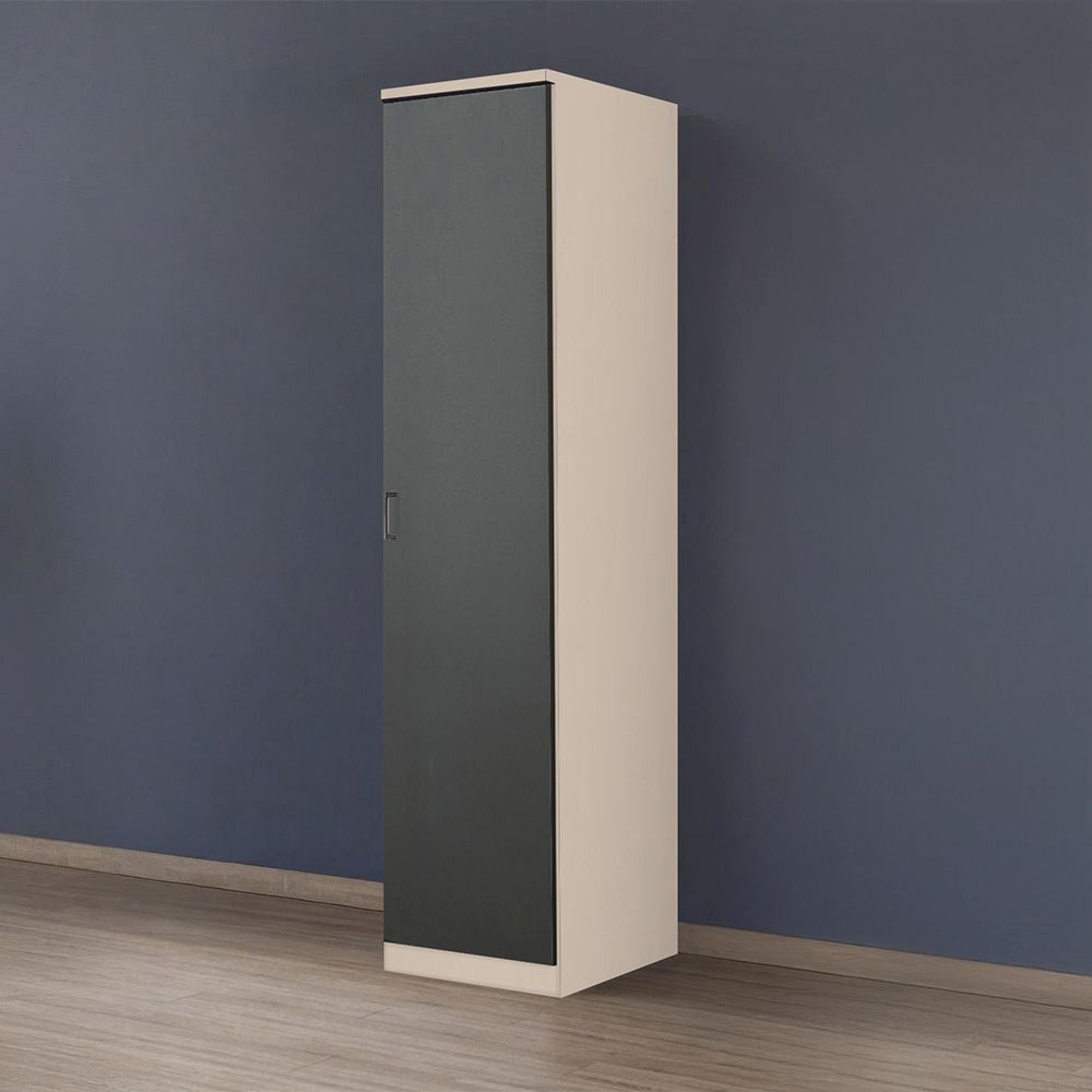 Rauch Celle Matt 47cm 1 RH Door Wardrobe - Champagne and Metallic Dark Grey
