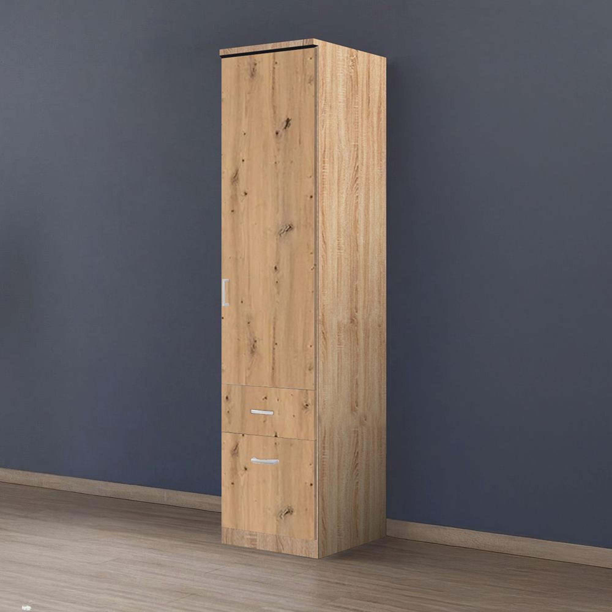Celle Wardrobe - 47cm - 1 Door - 2 Drawer - Sonoma Oak & Artisan Oak - RH