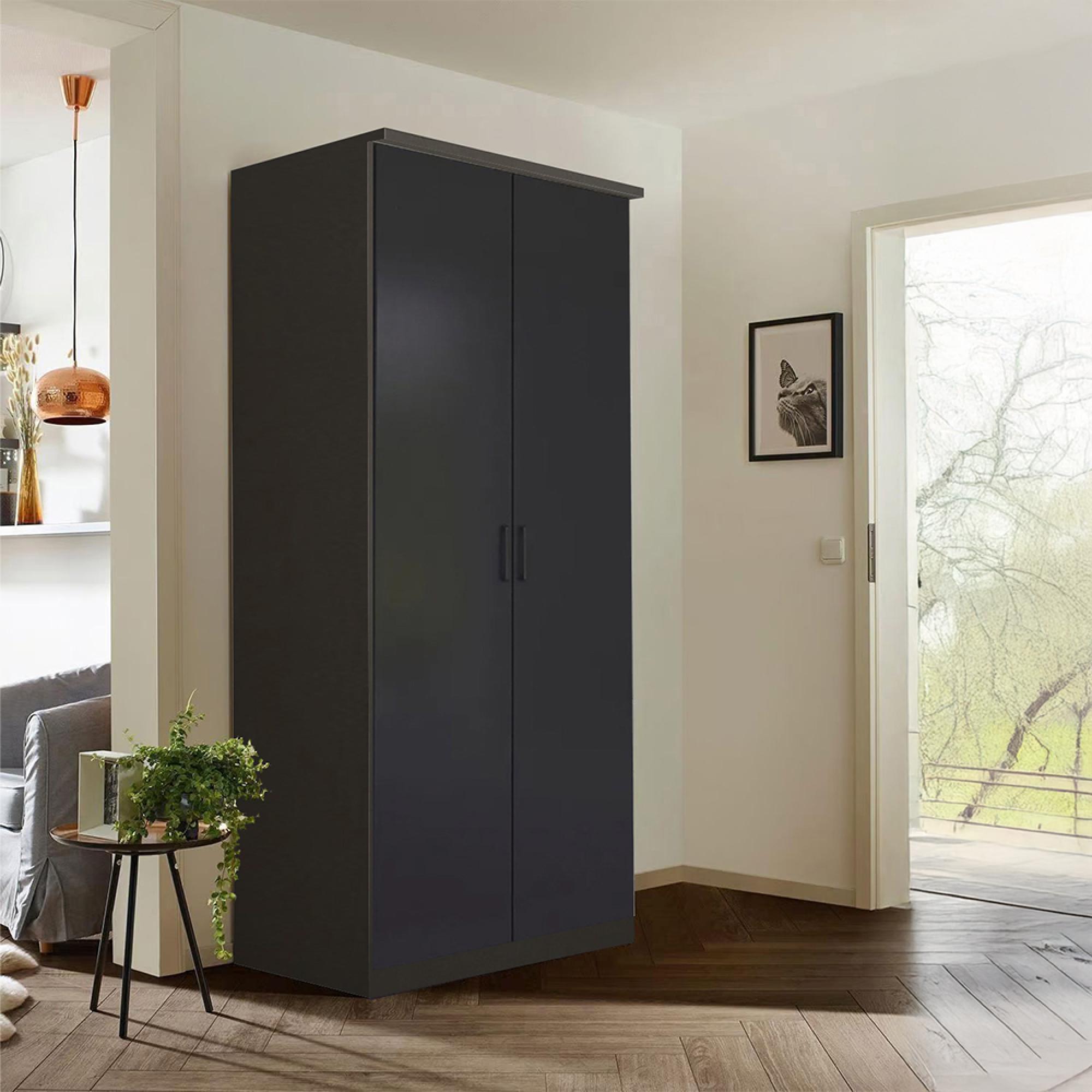 Celle Wardrobe - 91cm - 2 Door - Metallic Dark Grey