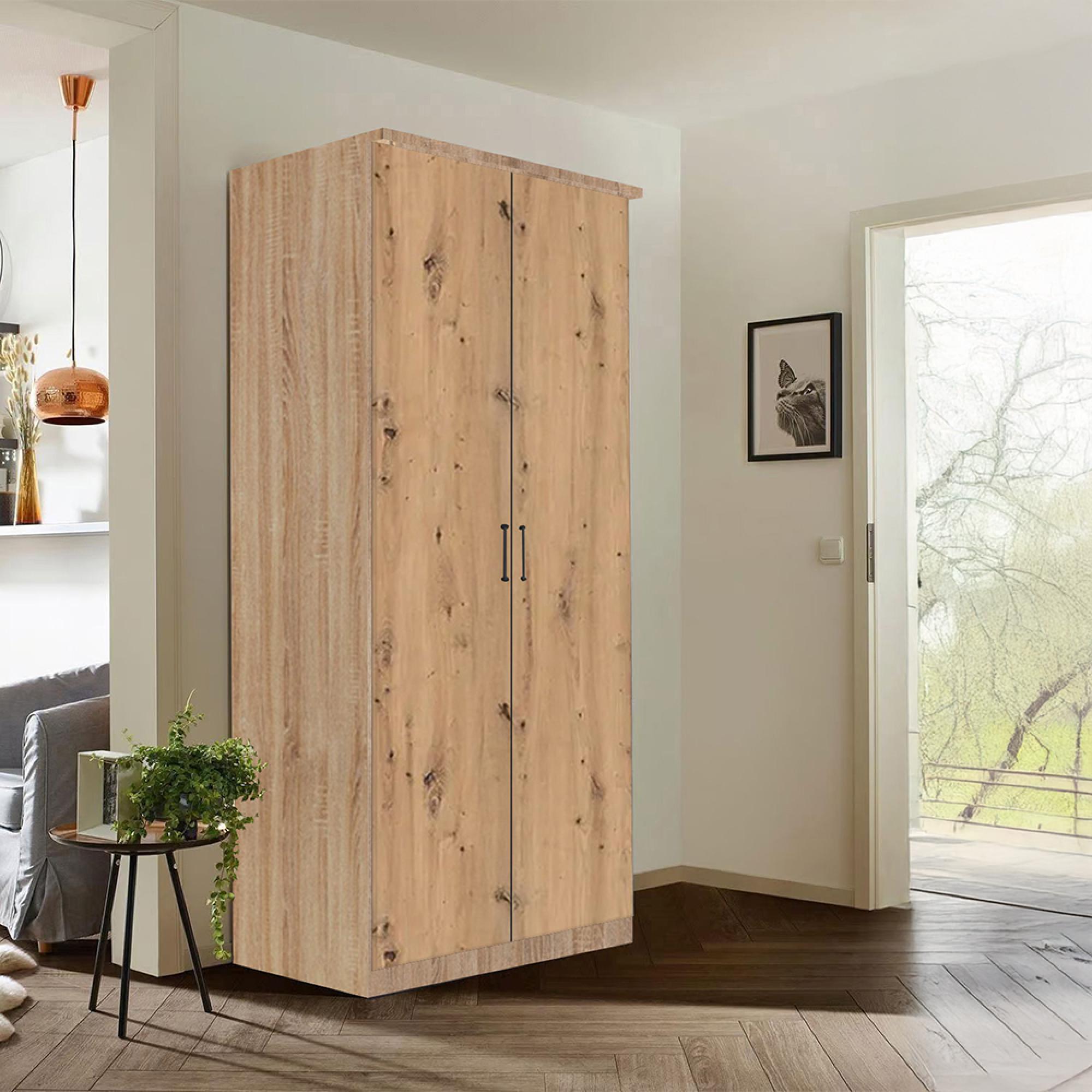 Celle Wardrobe - 91cm - 2 Door - Sonoma Oak & Artisan Oak