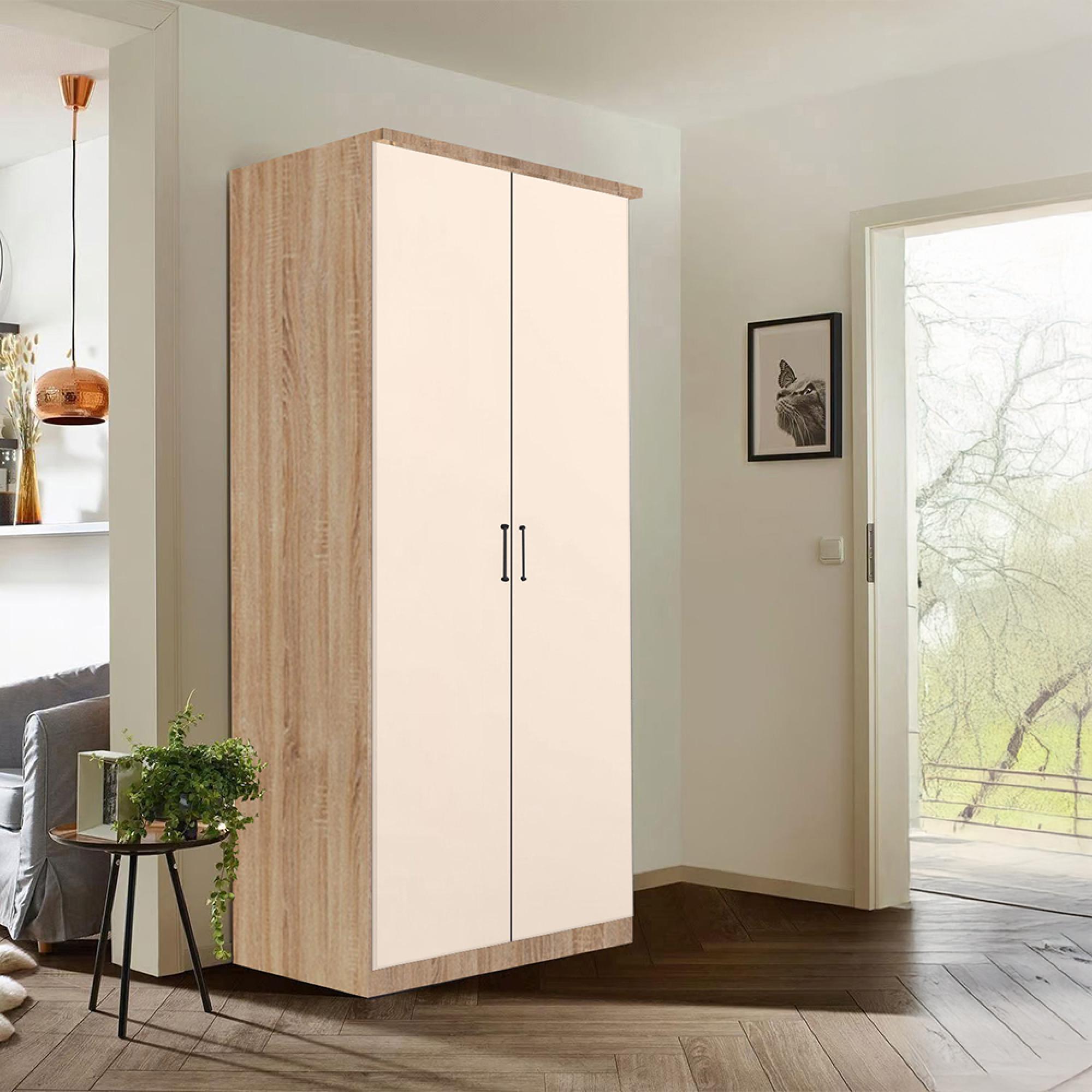 Celle Wardrobe - 91cm - 2 Door - Sonoma Oak & Champagne