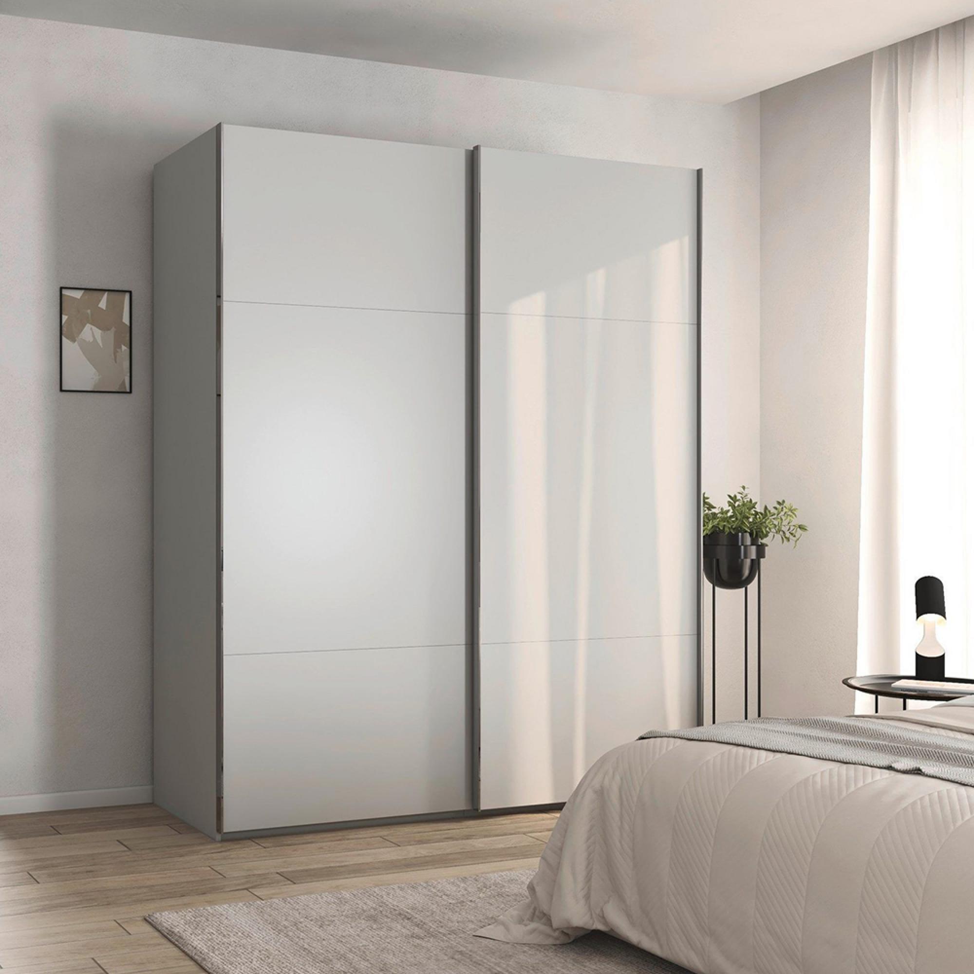 Rauch Contido 181cm 2 Door Sliding Wardrobe with Extras - Silk Grey