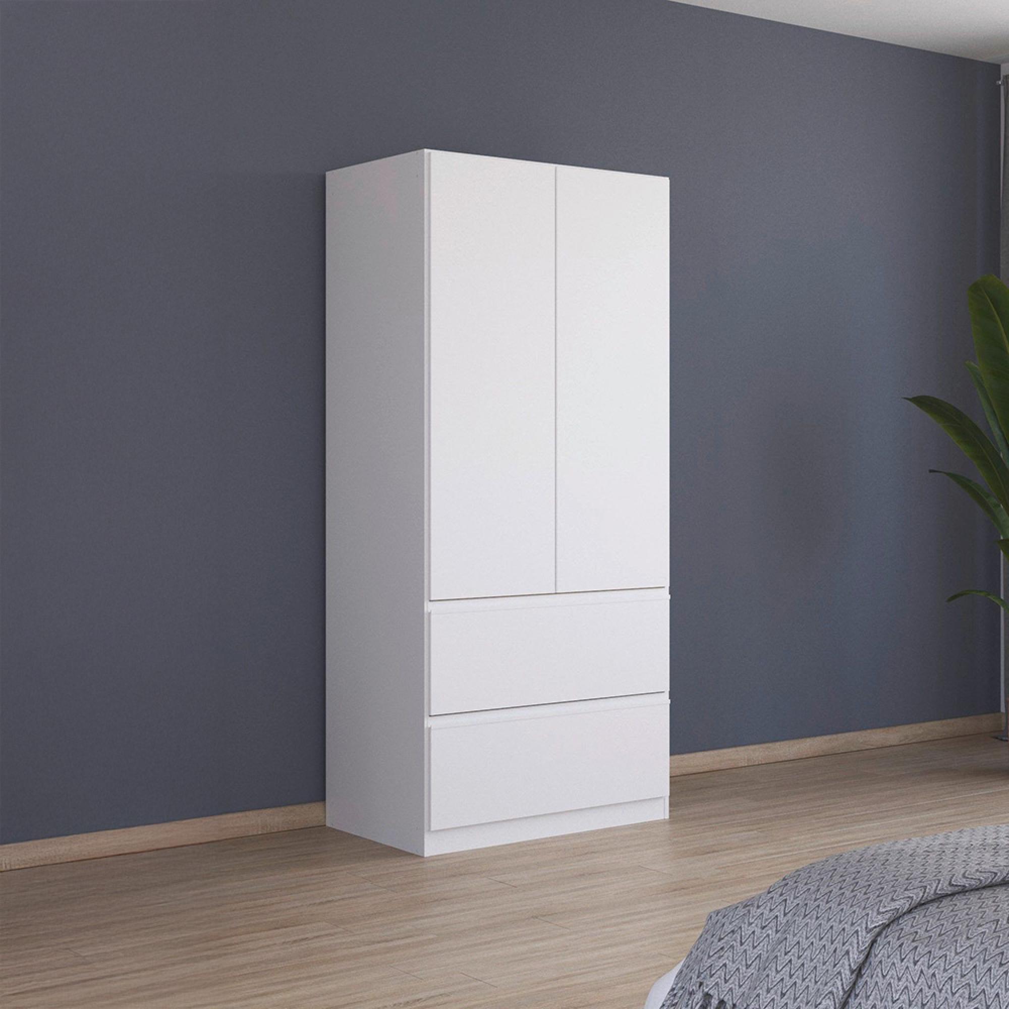 Rauch Costa 91cm 2 Door Wardrobe with Drawers - Alpine White