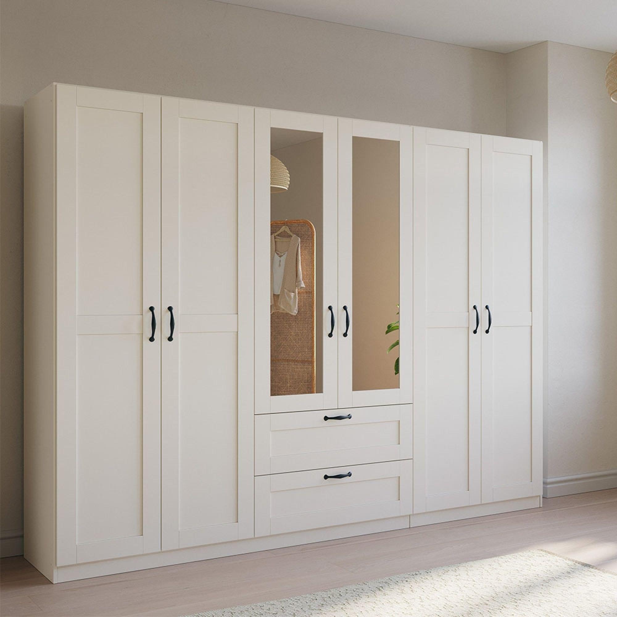 Rauch Cottage 271cm 6 Door Combi Wardrobe - Alpine White