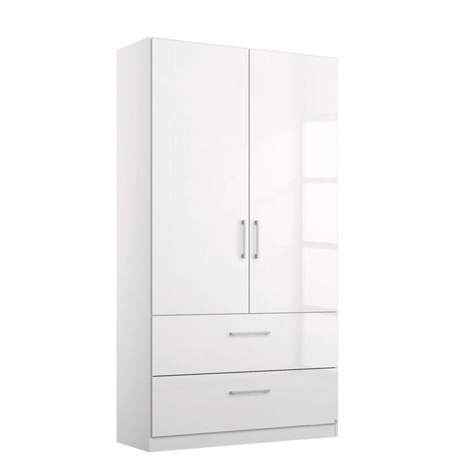 Rauch Elegant4you 91cm 2 Door Wardrobe - 197cm - Alpine White and White High Gloss