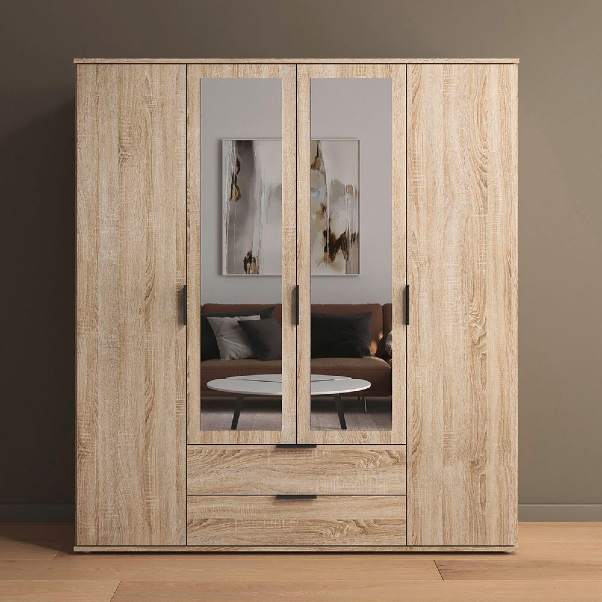 Rauch Essea 168cm 4 Door Combi Wardrobe - Sonoma Oak