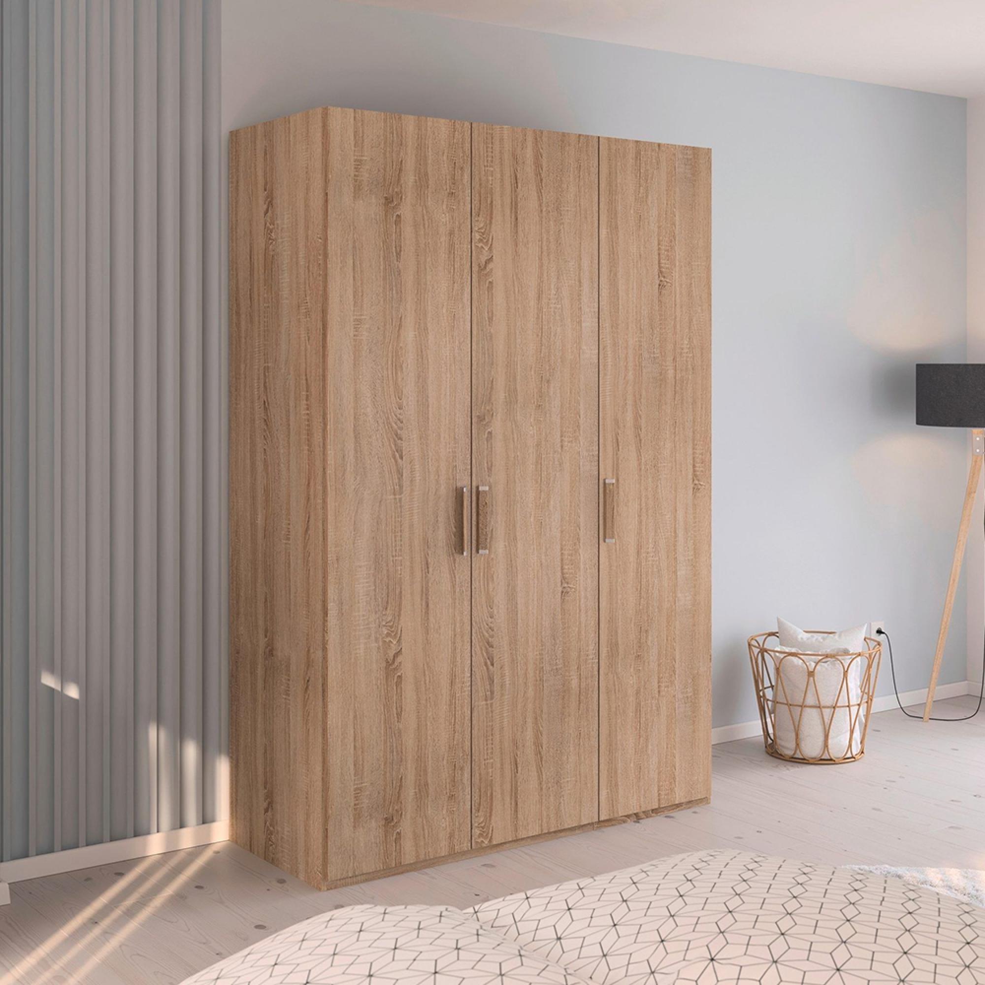 Evelyn Wardrobe - 151cm - 3 Door - H 223cm - Sonoma Oak