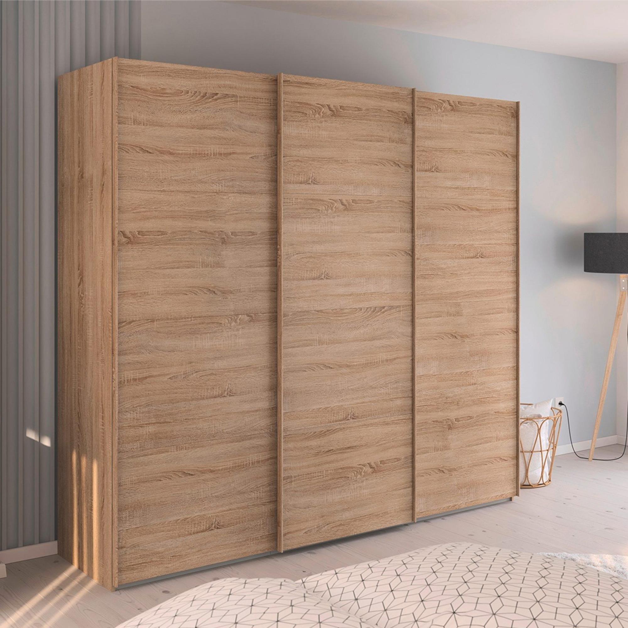 Rauch Evelyn 242cm 3 Door Sliding Wardrobe - Sonoma Oak