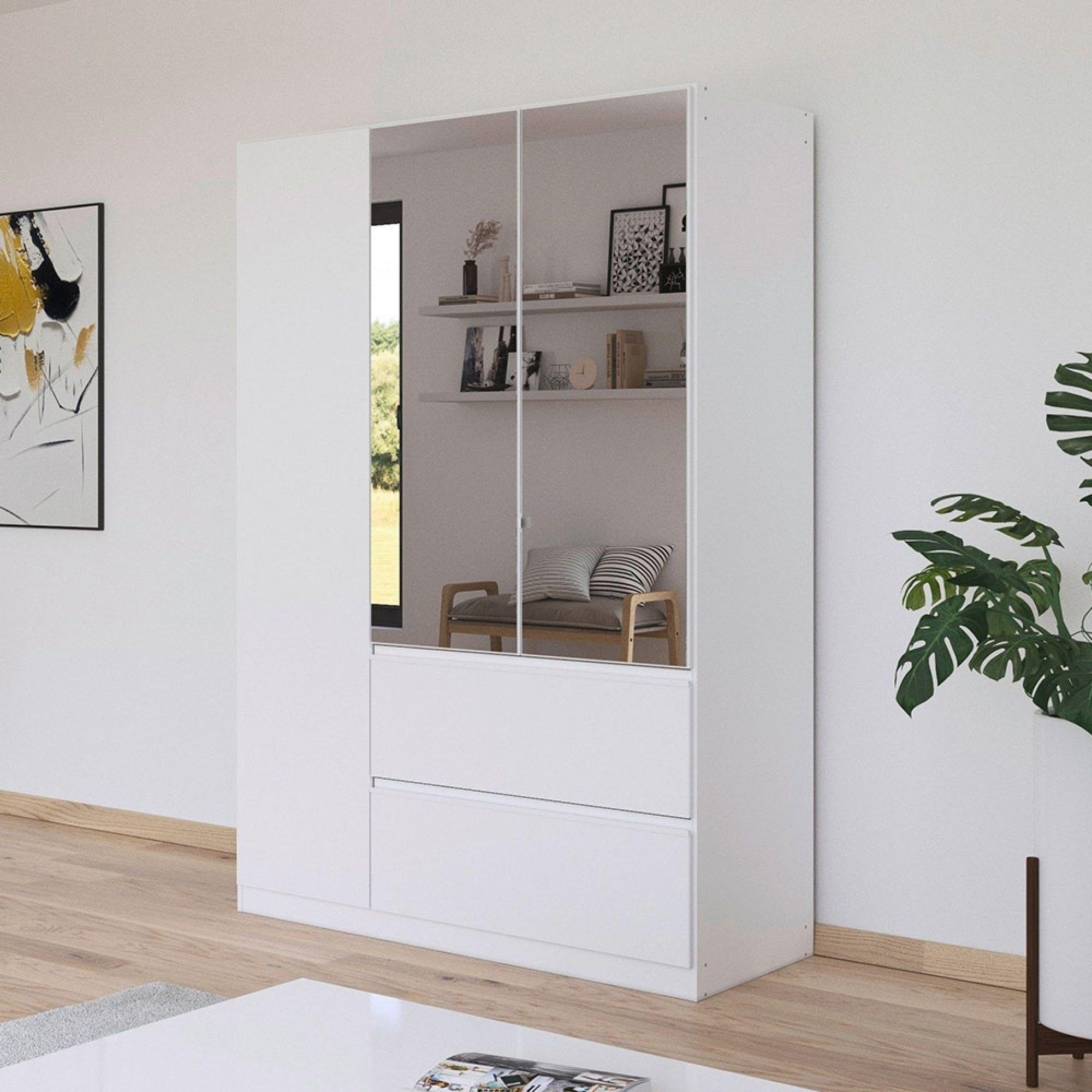 Rauch Joel 136cm 3 Door Combi Wardrobe - Alpine White