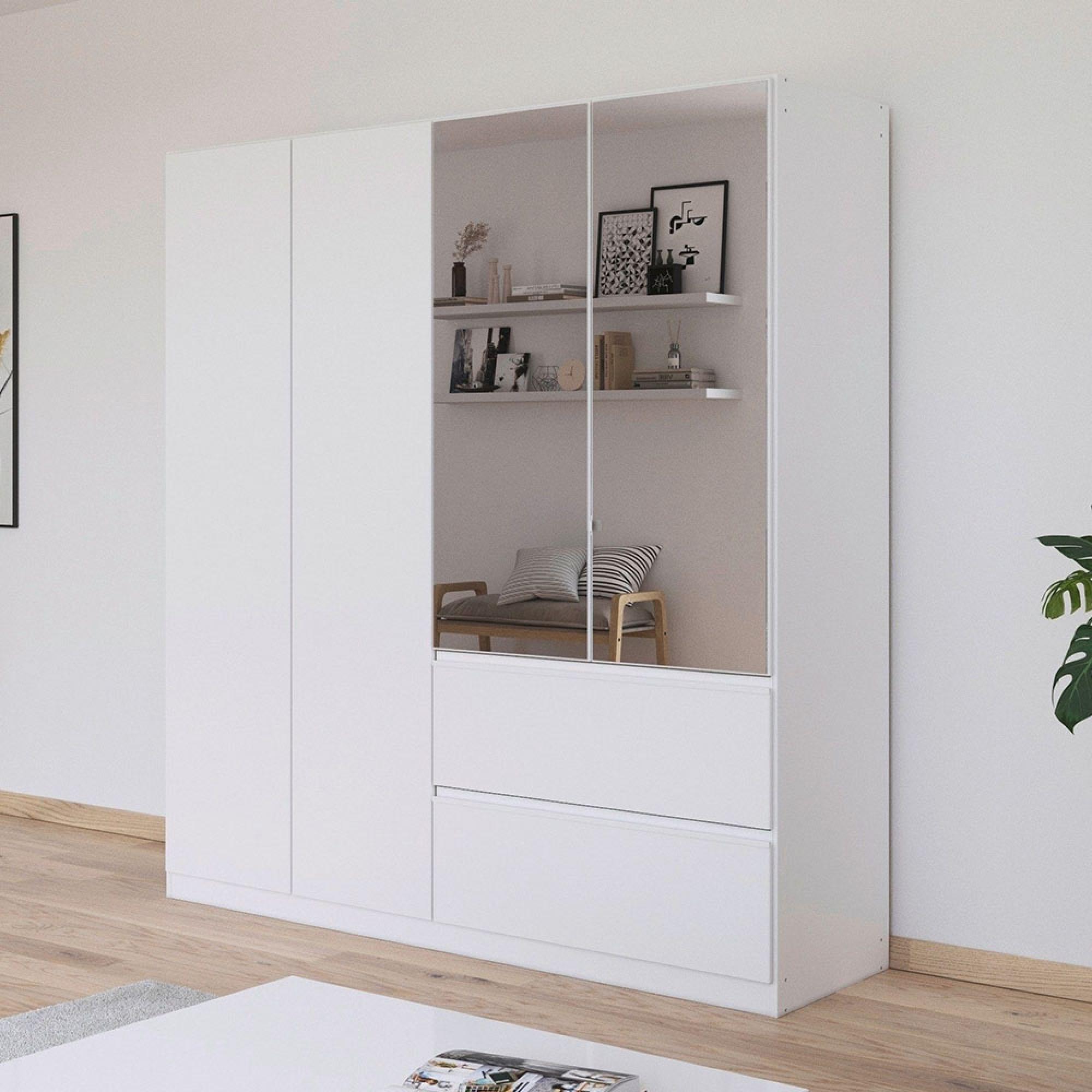 Rauch Joel 181cm 4 Door Combi Wardrobe - Alpine White