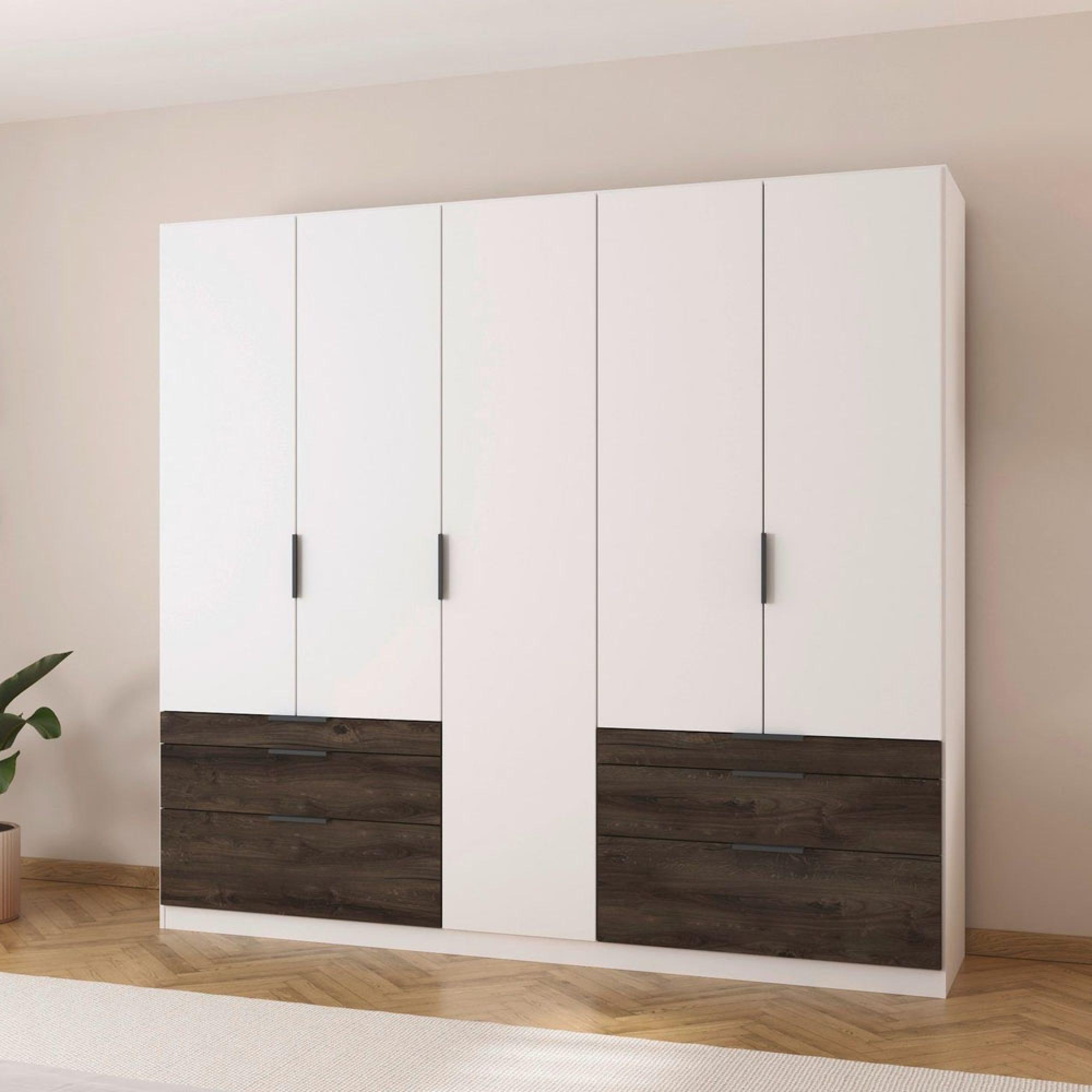 Rauch Koda 226cm 5 Door Wardrobe with Drawers - Alpine White