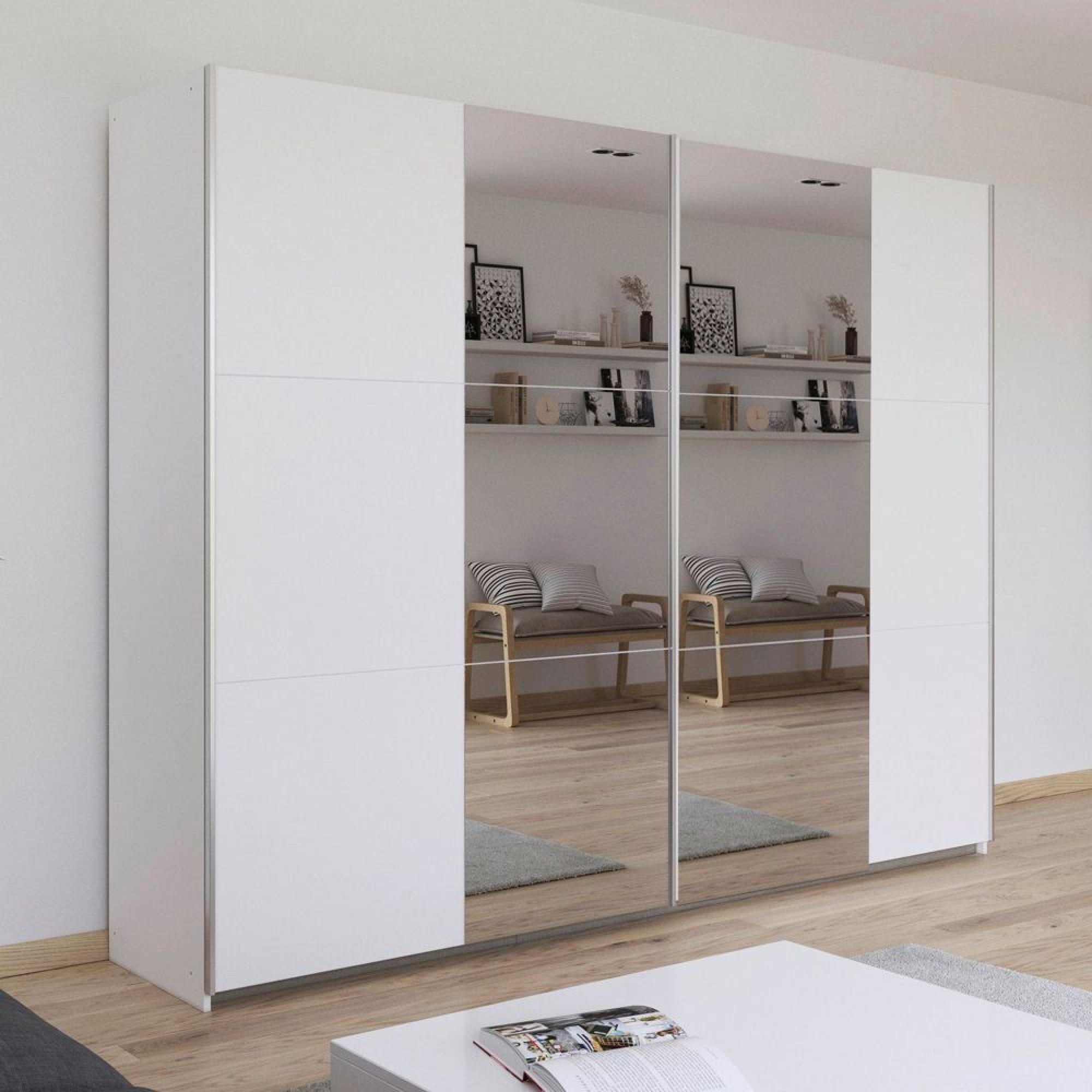 Rauch Kronach 261cm 2 Door Mirrored Sliding Wardrobe - Alpine White