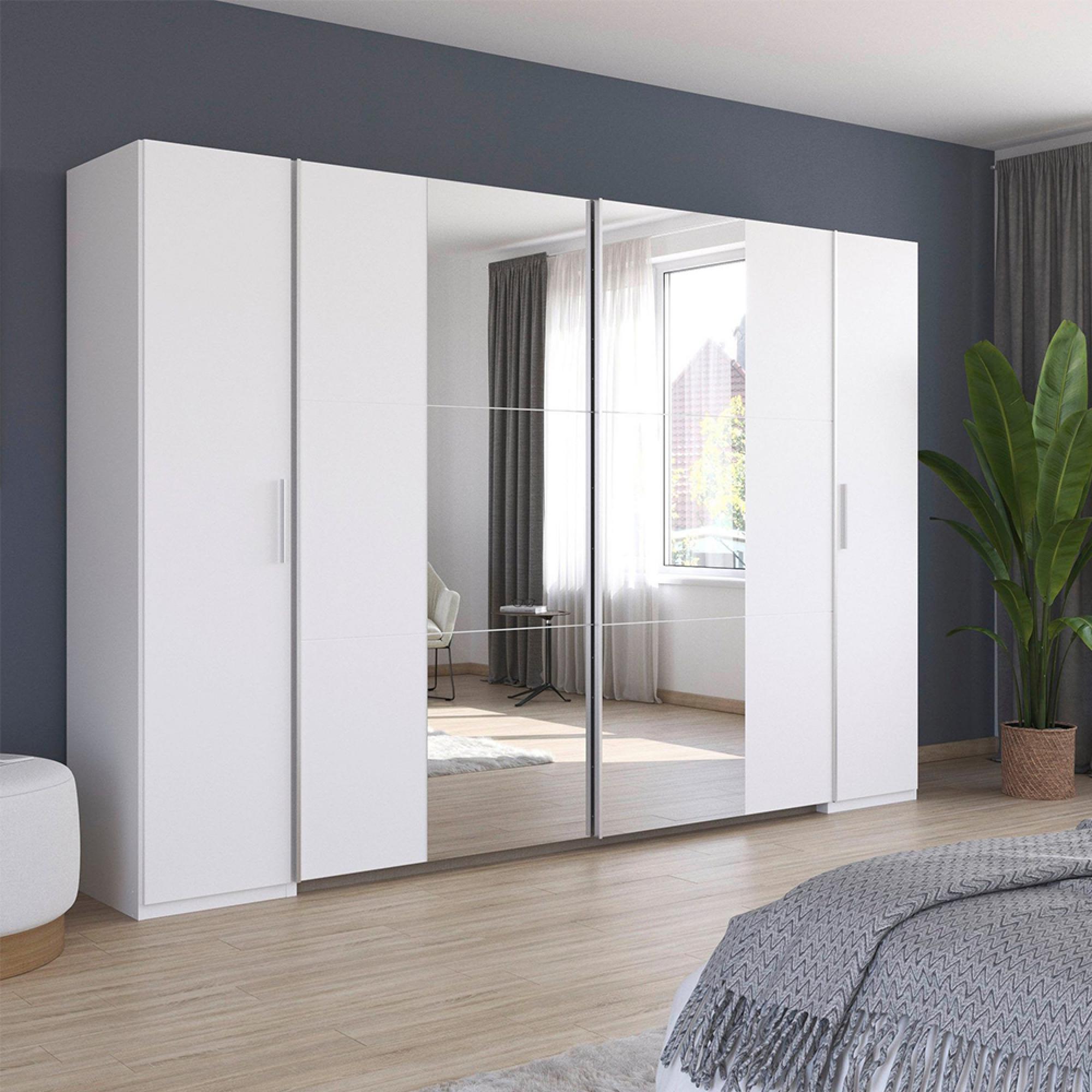 Rauch Kronach 311cm 4 Door Wardrobe with Mirror - Alpine White