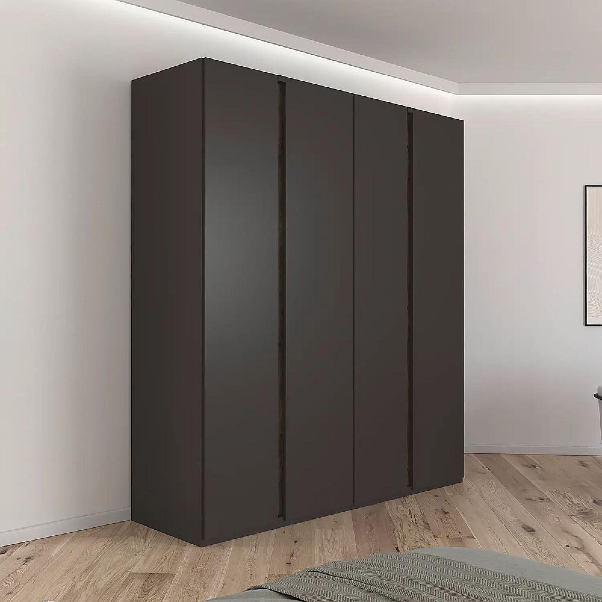 Rauch Luana 201cm 4 Door Wardrobe - Graphite and Atlantic Dark Oak