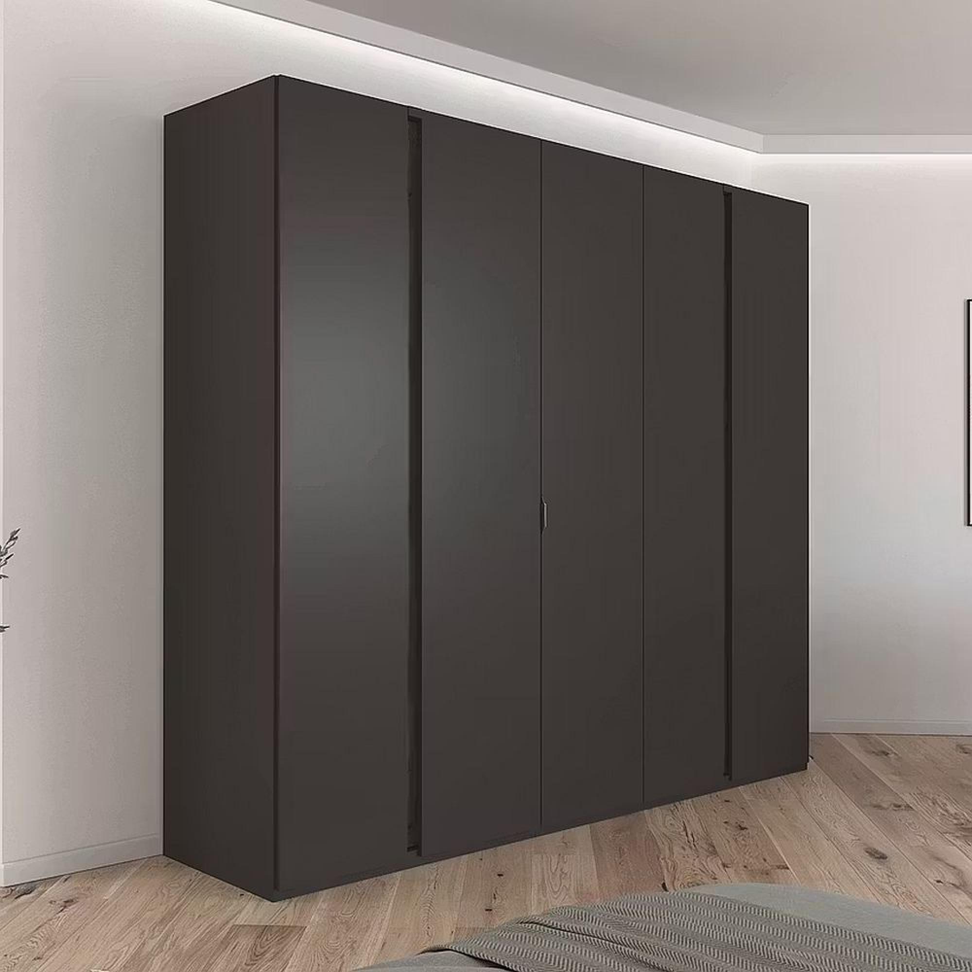 Rauch Luana 251cm 5 Door Wardrobe - Graphite and Atlantic Dark Oak