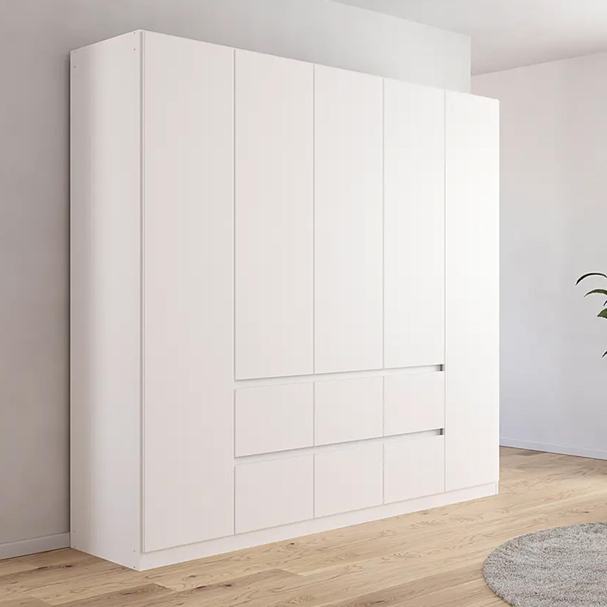 Rauch Mainz 226cm 5 Door Wardrobe with Drawer - Alpine White