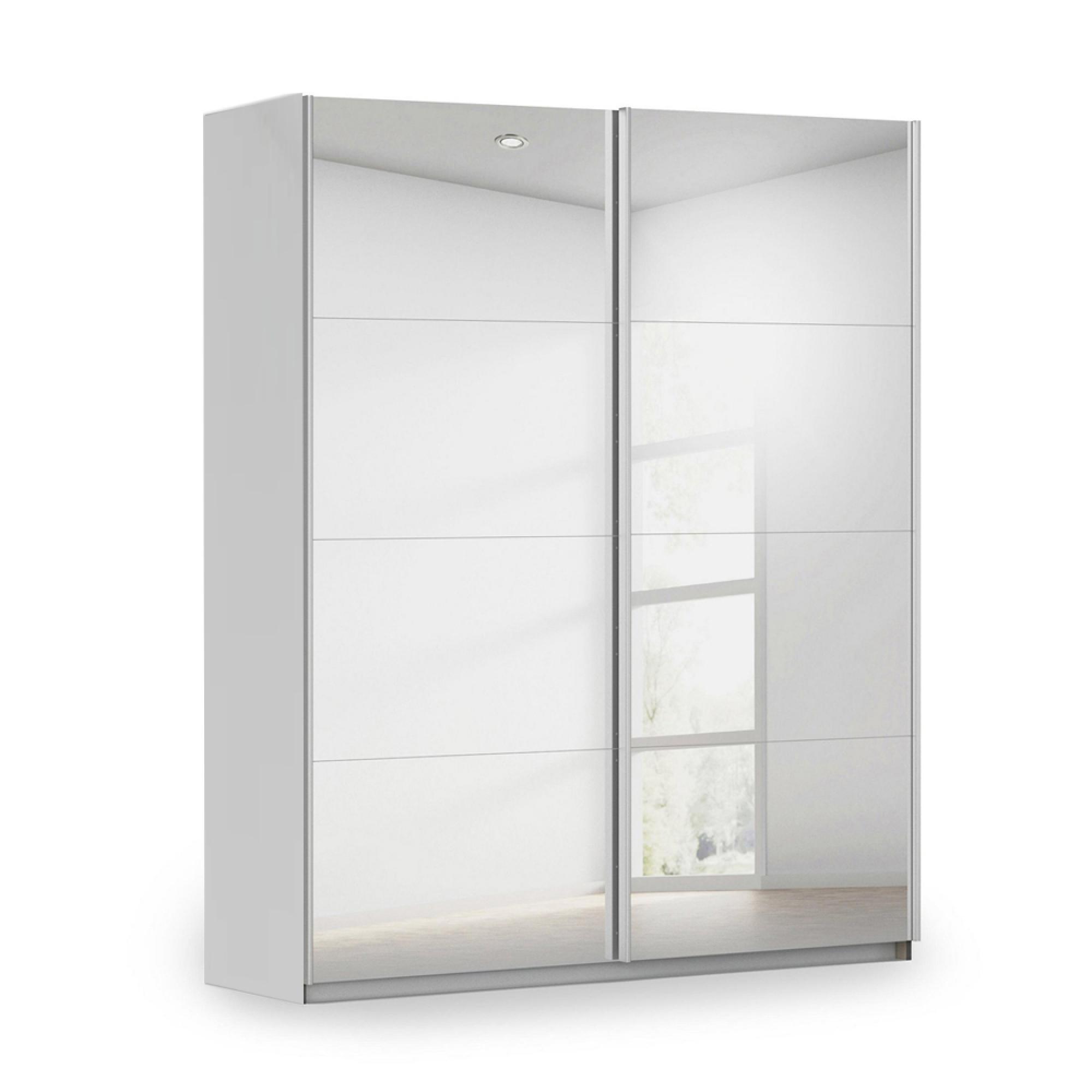 Rauch Miramar Type-3 181cm 2 Door Mirrored Sliding Wardrobe - Silk Grey