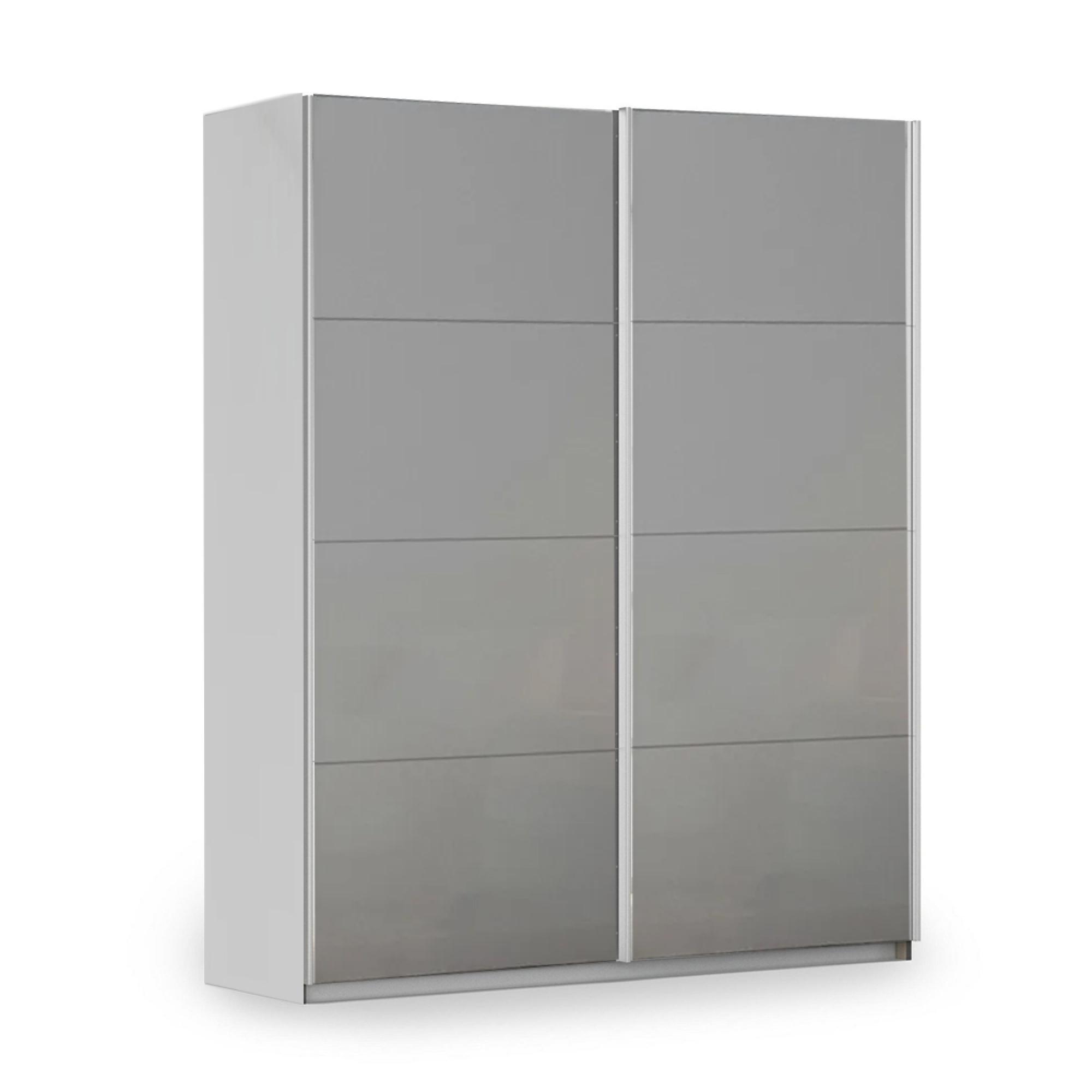 Rauch Miramar Type-3 181cm 2 Door Sliding Wardrobe - Silk Grey and Silk Grey Glass