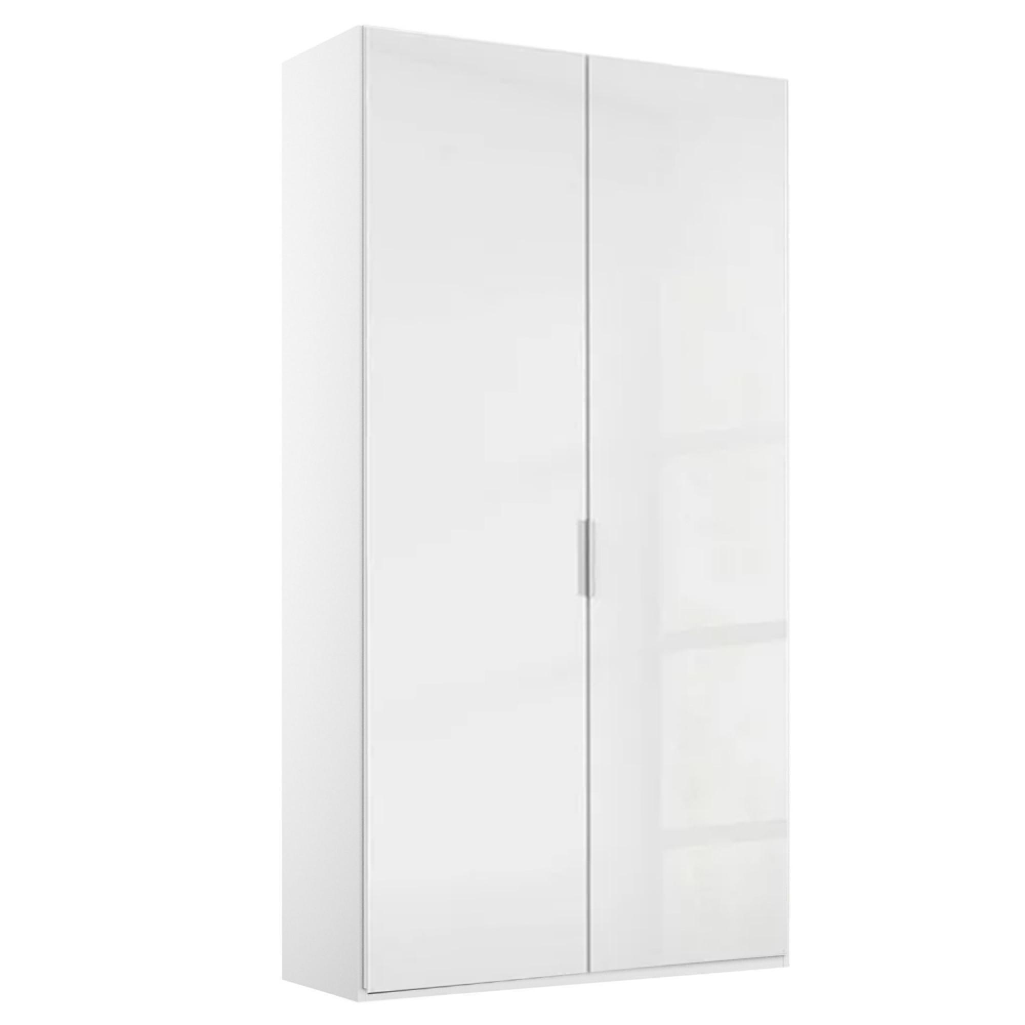 Rauch Miramar Type-5 101cm 2 Door Wardrobe - Alpine White and Crystal White Glass