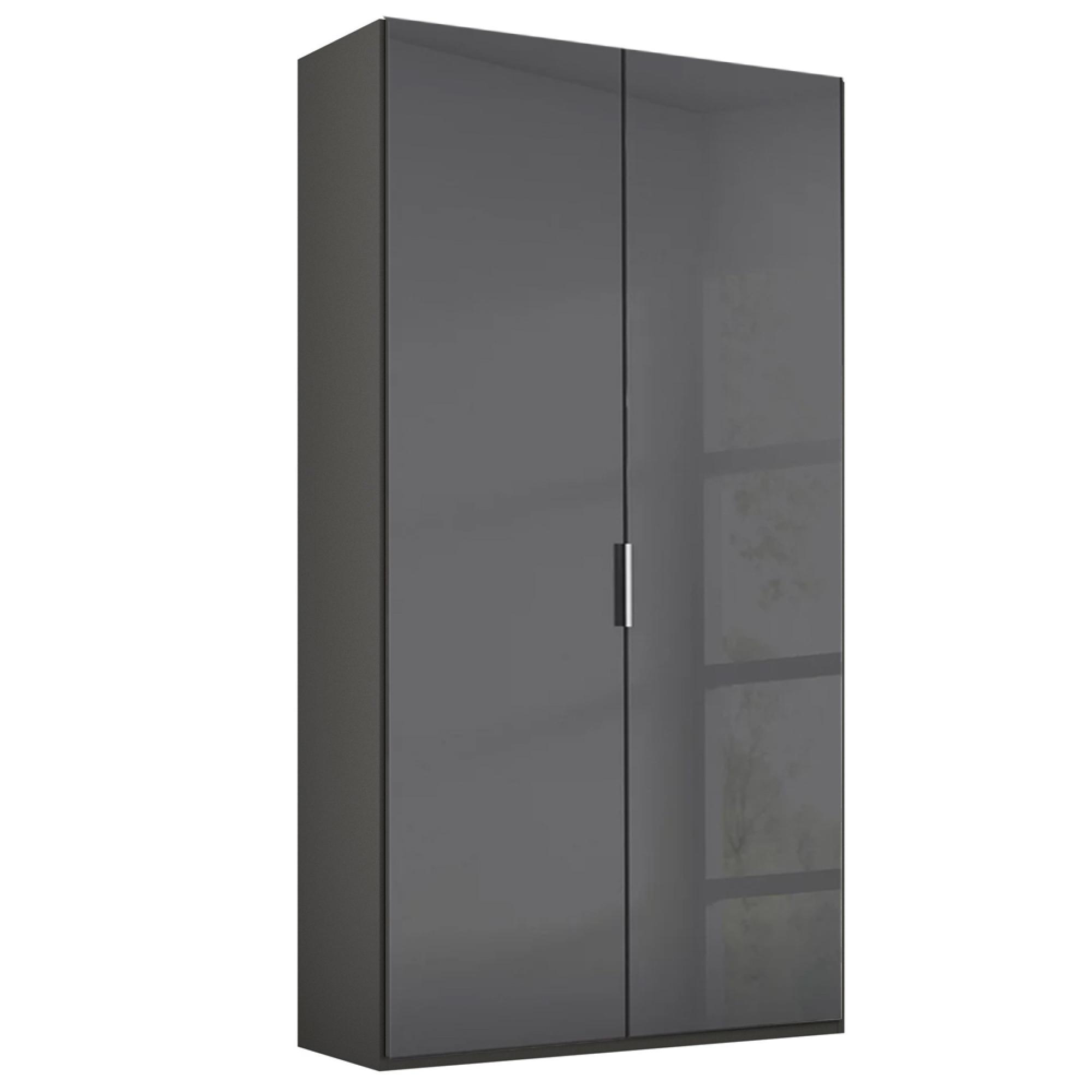 Rauch Miramar Type-5 101cm 2 Door Wardrobe - Graphite and Basalt Glass