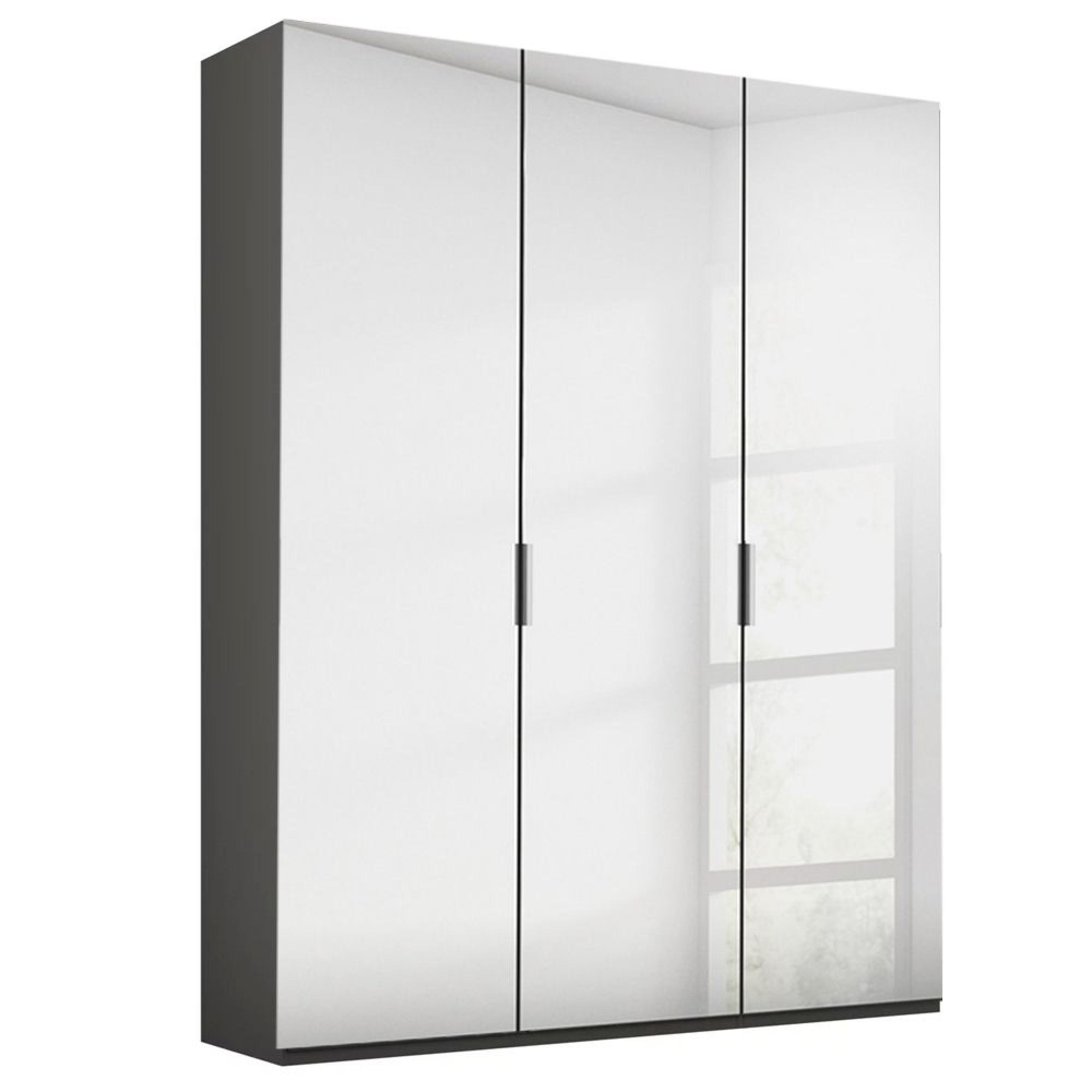 Rauch Miramar Type-5 151cm 3 Door Mirrored Wardrobe - Graphite