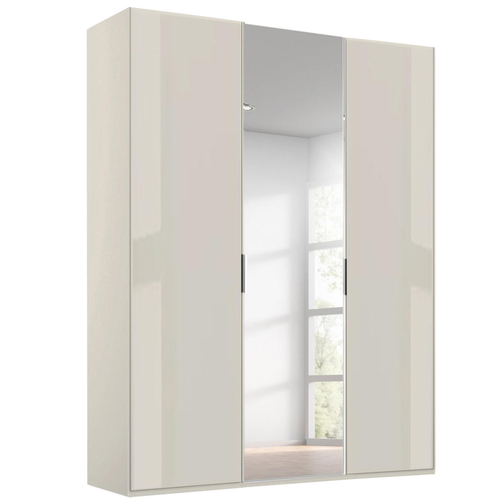 Rauch Miramar Type-5 151cm 3 Door Wardrobe with Mirror - Champagne and Champagne Glass