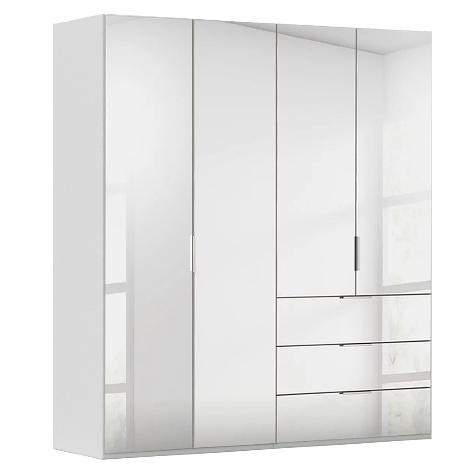Miramar Type-5 Wardrobe - 201cm - 4 Door - Combi - Silk Grey