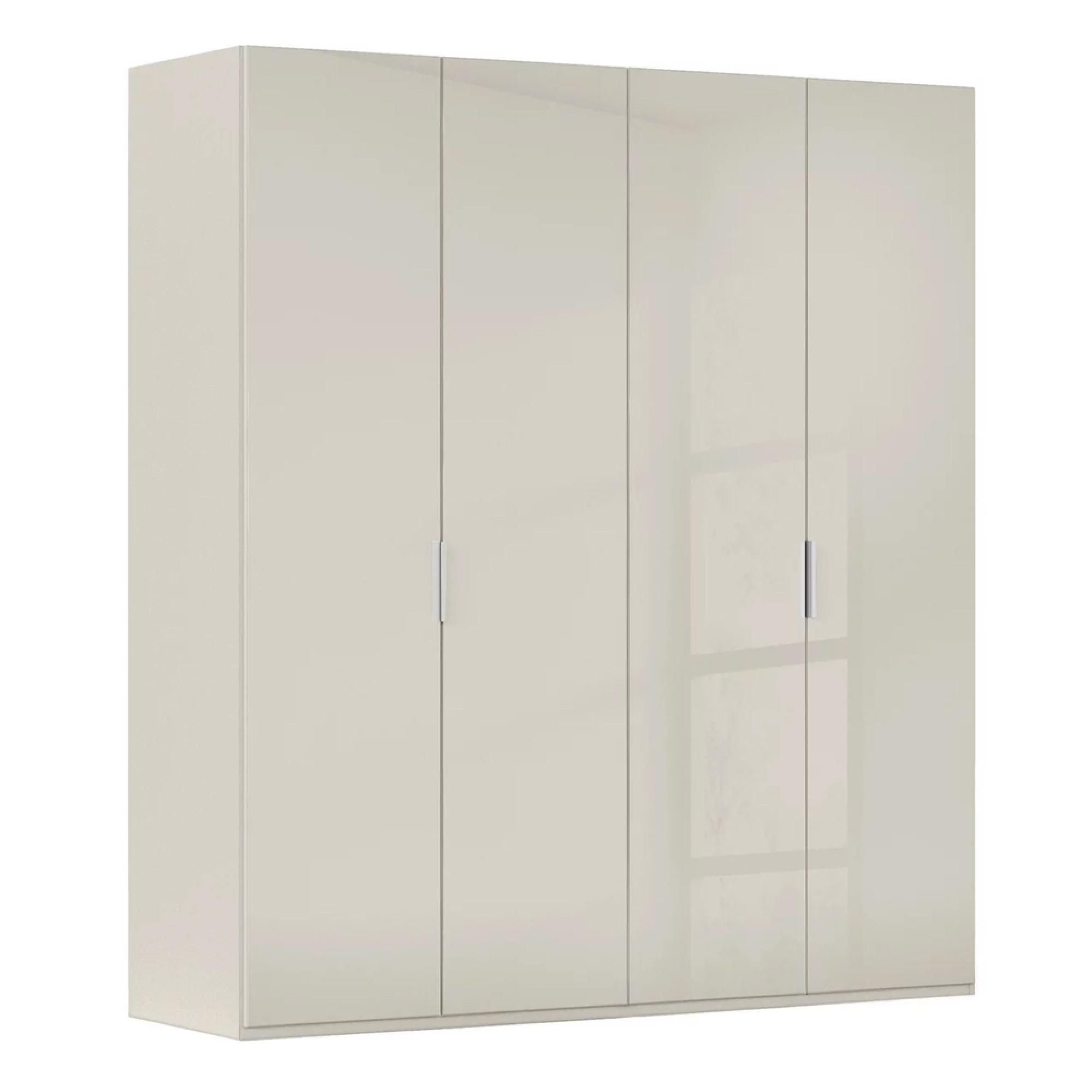 Miramar Type-5 Wardrobe - 201cm - 4 Door - Champagne & Champagne Glass